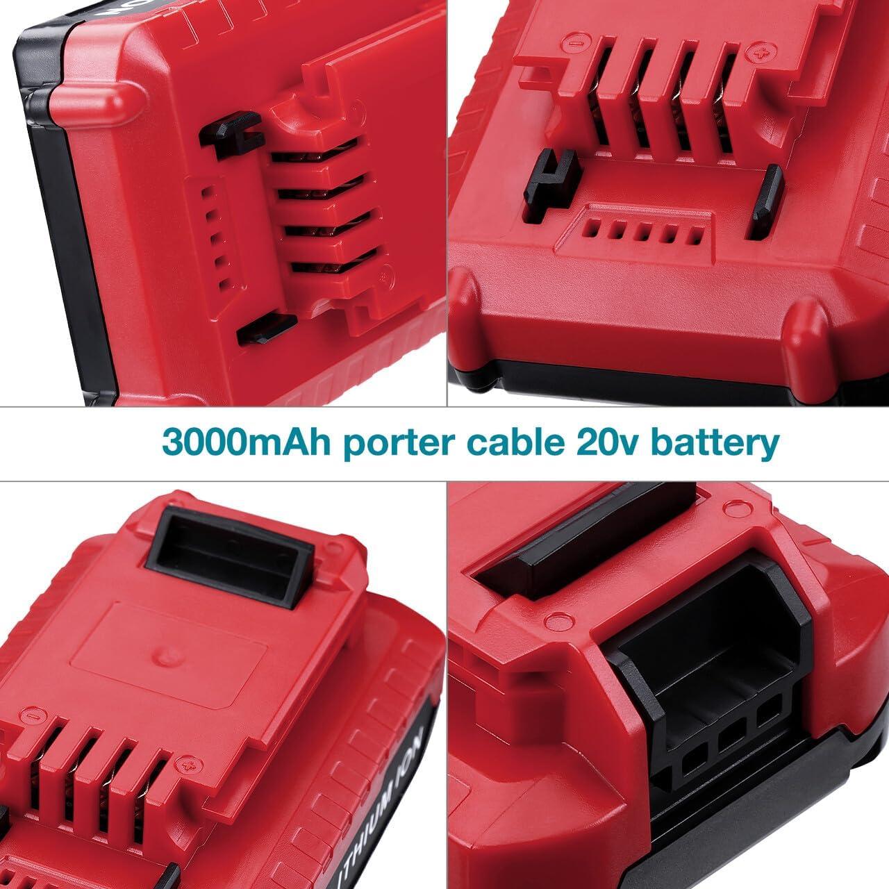 Paquete de 2 Baterías de Reemplazo 20V 3.0Ah Porter Cable