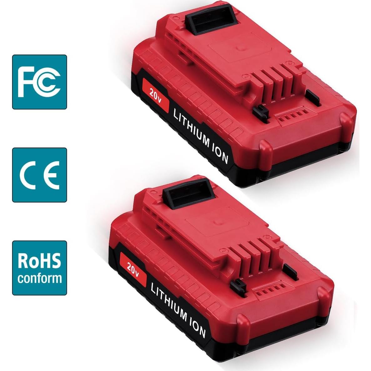 Paquete de 2 Baterías de Reemplazo 20V 3.0Ah Porter Cable