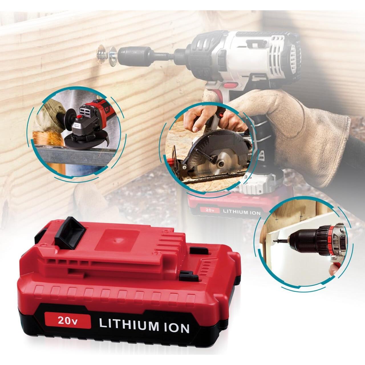 Paquete de 2 Baterías de Reemplazo 20V 3.0Ah Porter Cable