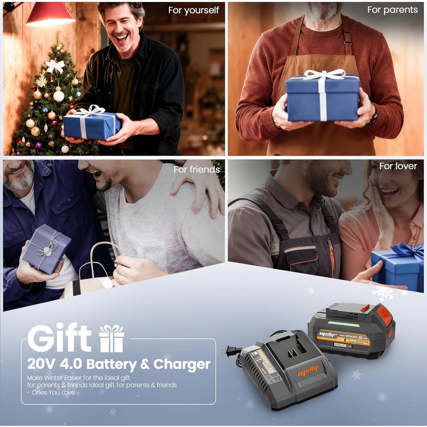 Batería Mellif 20V 4.0Ah y Cargador Rápido para DeWalt