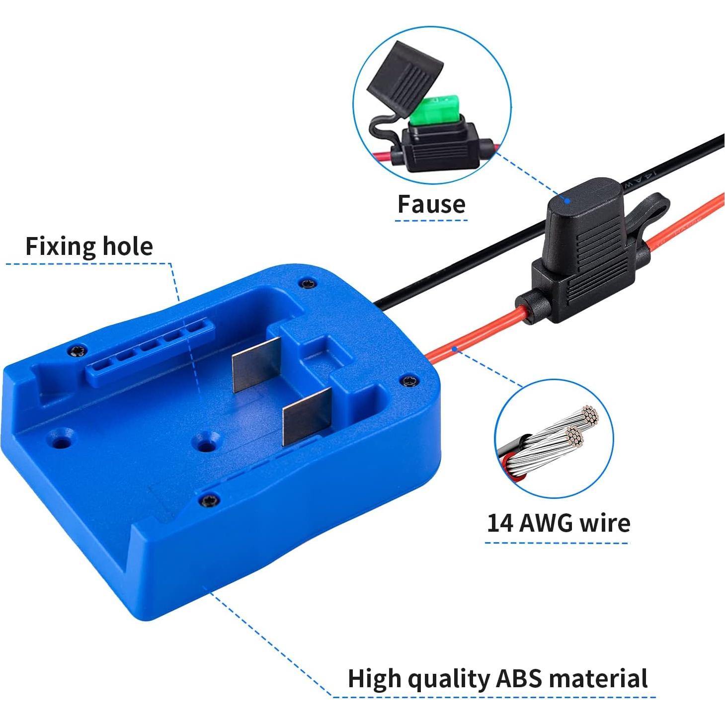Adaptador de Rueda de Poder Crivnhar 24V Max con Fusible