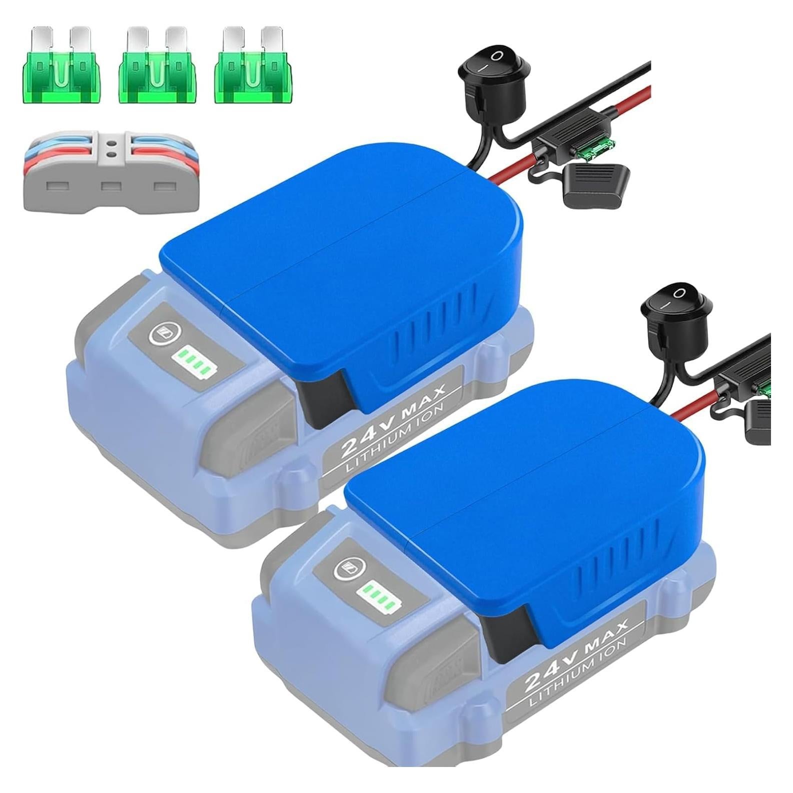 Adaptador de Rueda de Poder Kobalt 24V - 2 Paquetes con Fusibles