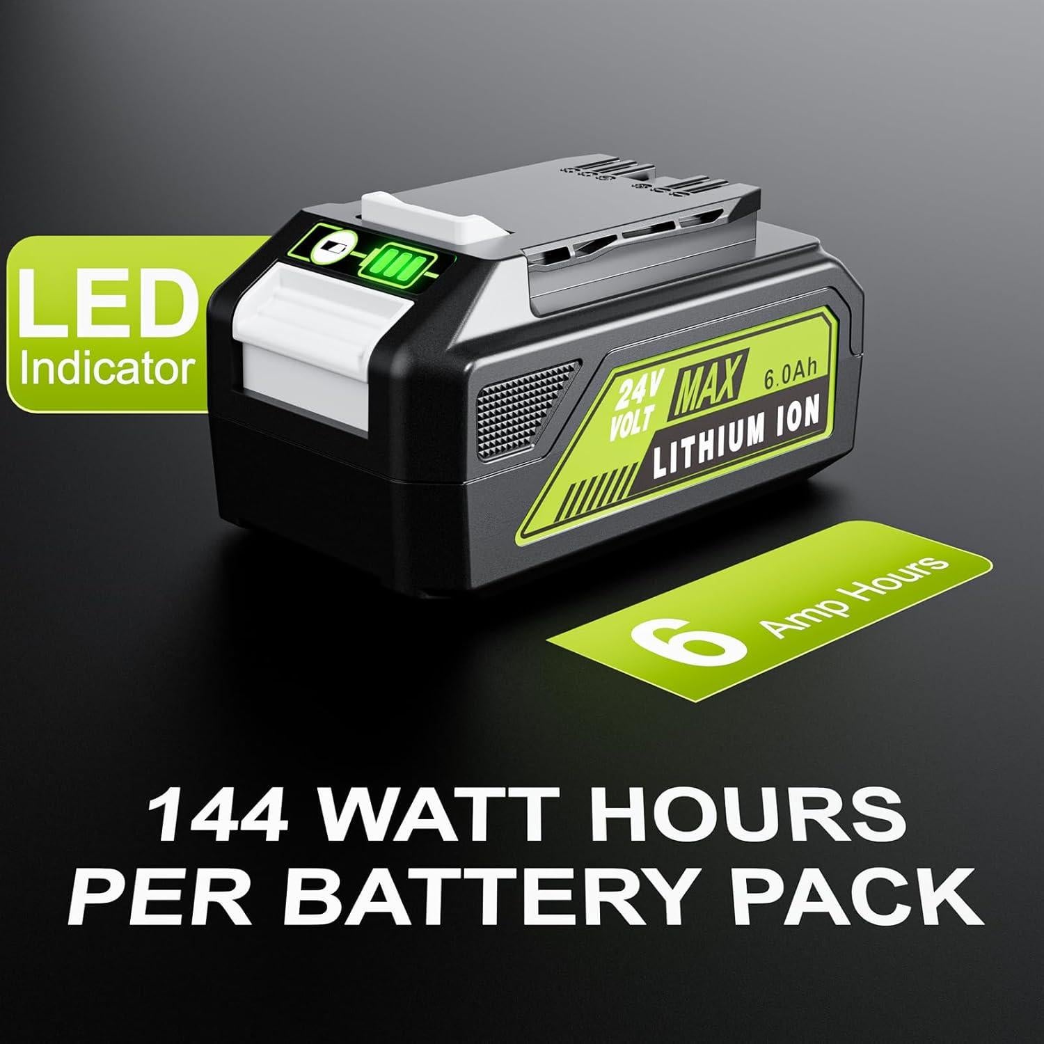 Batería de Reemplazo 6.0Ah 24V Greenworks - 4 Paquetes