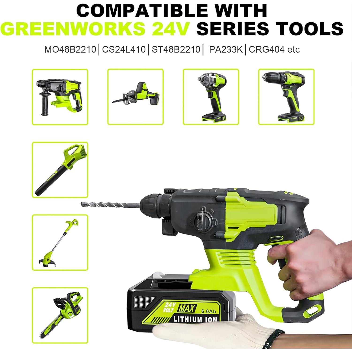 Batería de Reemplazo 6.0Ah 24V Greenworks - 4 Paquetes