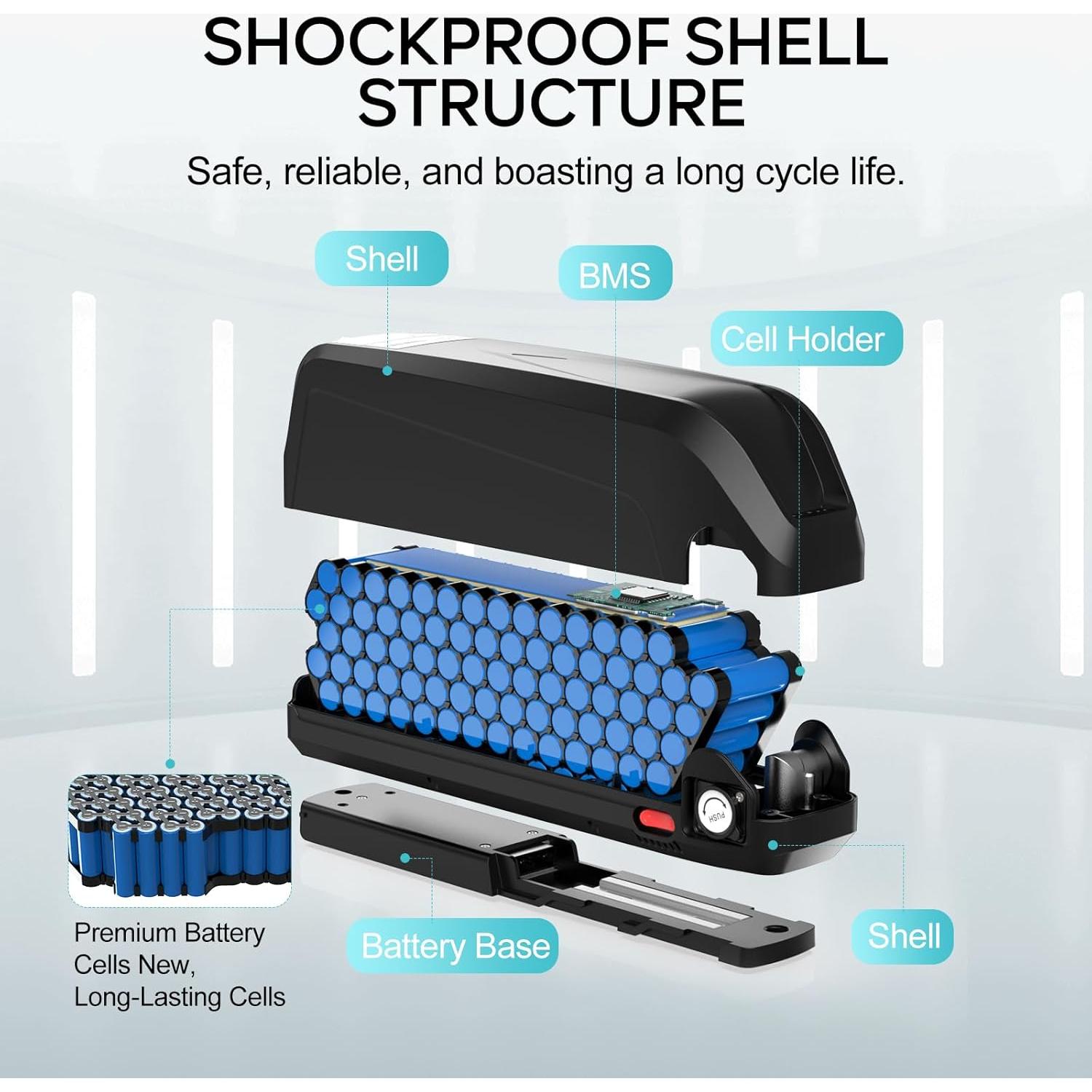 Batería de Ebike Varstrom 48V 13Ah para Kit de Bicicleta Eléctrica