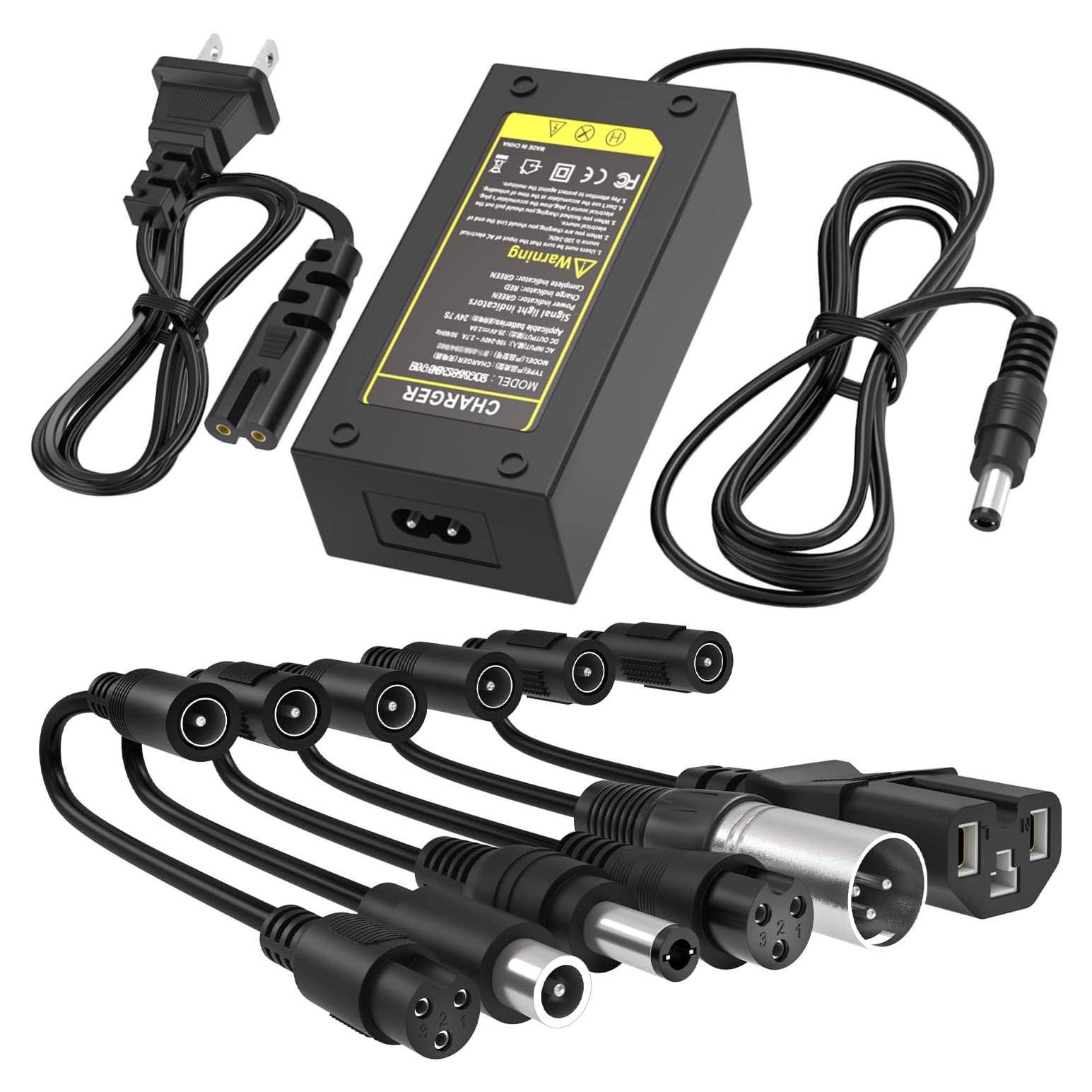 Cargador Universal 42V 2A BOEEA para Batería Litio 36V 7 Enchufes