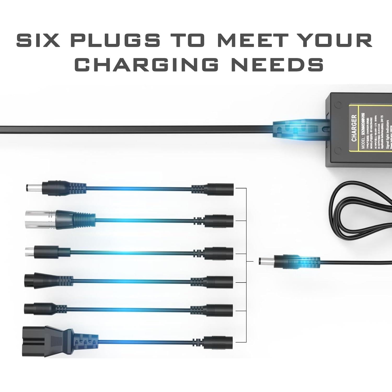 Cargador Universal 42V 2A BOEEA para Batería Litio 36V 7 Enchufes