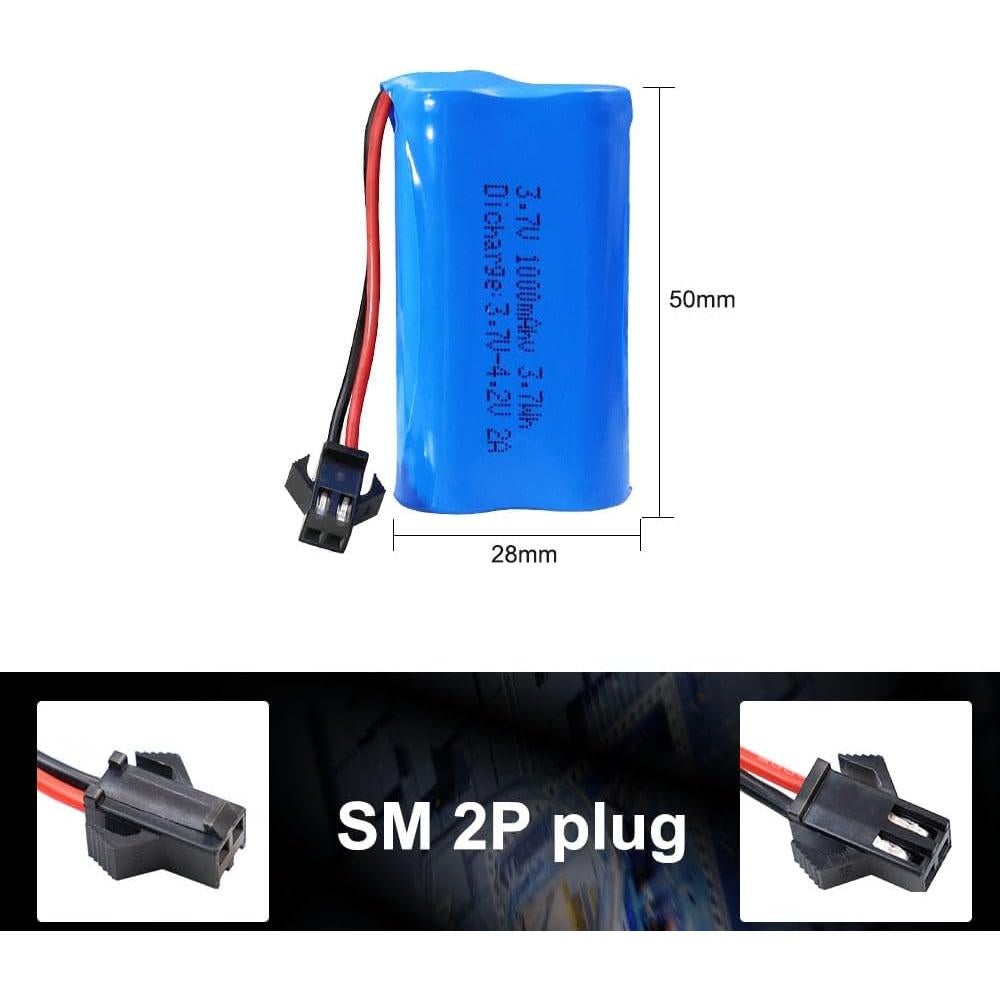 Paquete de 2 Baterías Recargables KBT 3.7V 1000mAh SM-2P