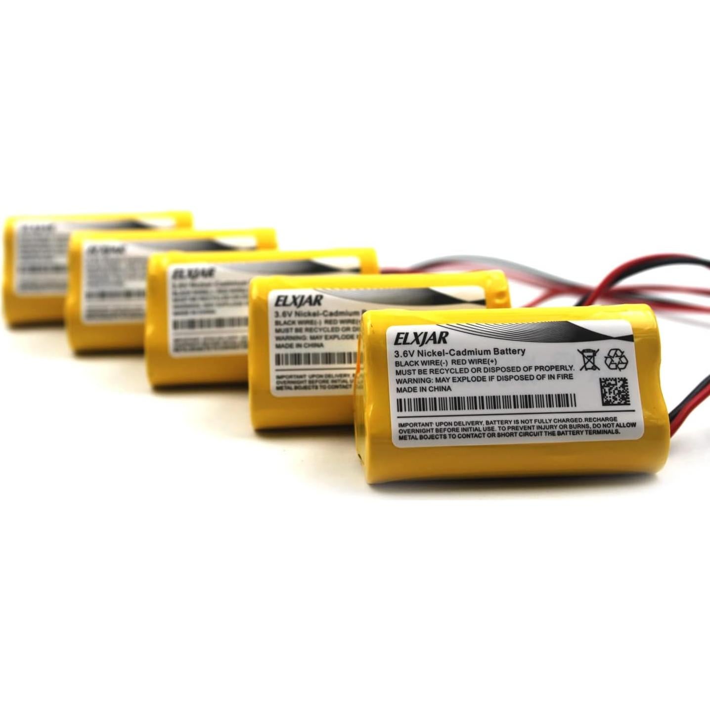 Baterías Recargables Ni-CD 3.6V 800mAh elxjar - Paquete de 5