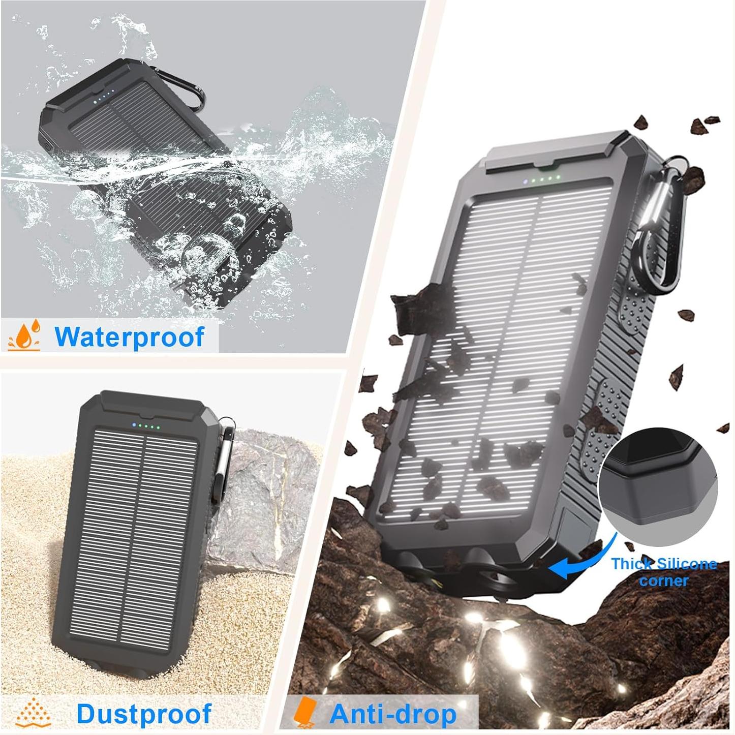 Cargador Solar Portátil KEPSWIN 20,000mAh con Linterna LED