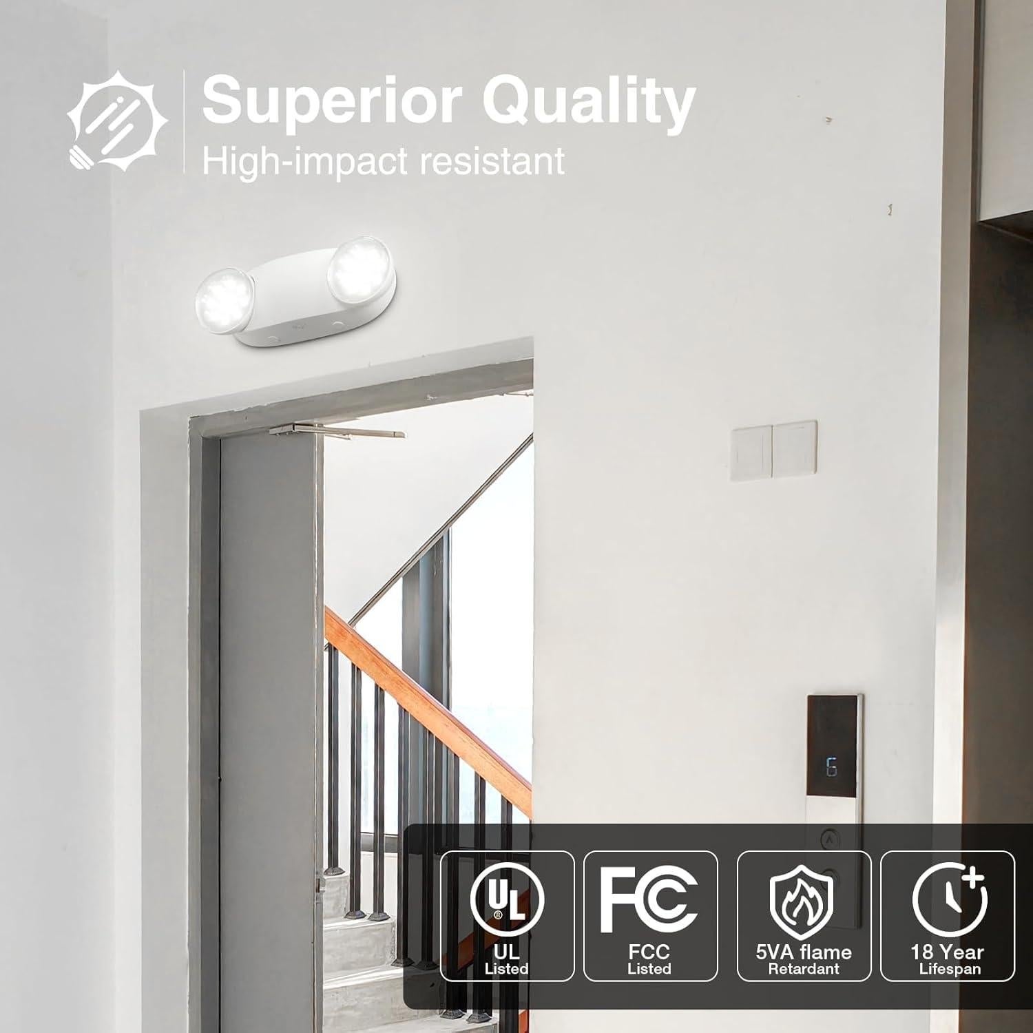 Luces de Emergencia FREELICHT 4 Paquete LED Ajustables 90 Min