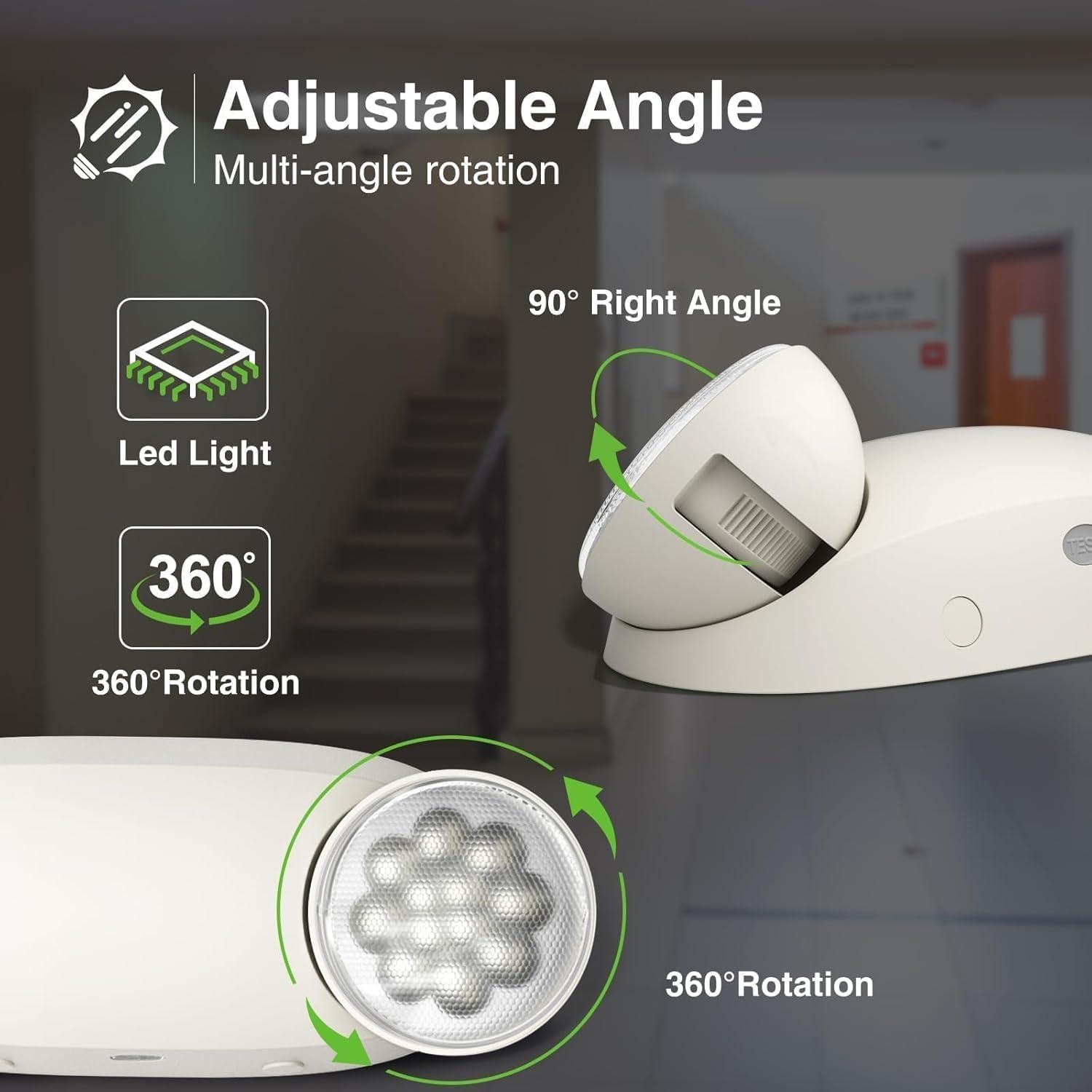 Luces de Emergencia FREELICHT 4 Paquete LED Ajustables 90 Min