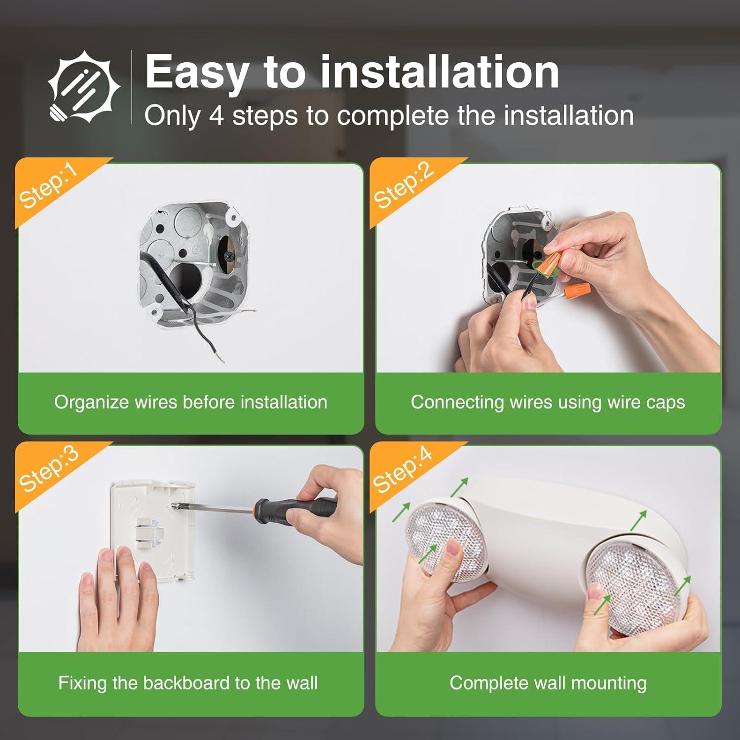 Luces de Emergencia FREELICHT 4 Paquete LED Ajustables 90 Min