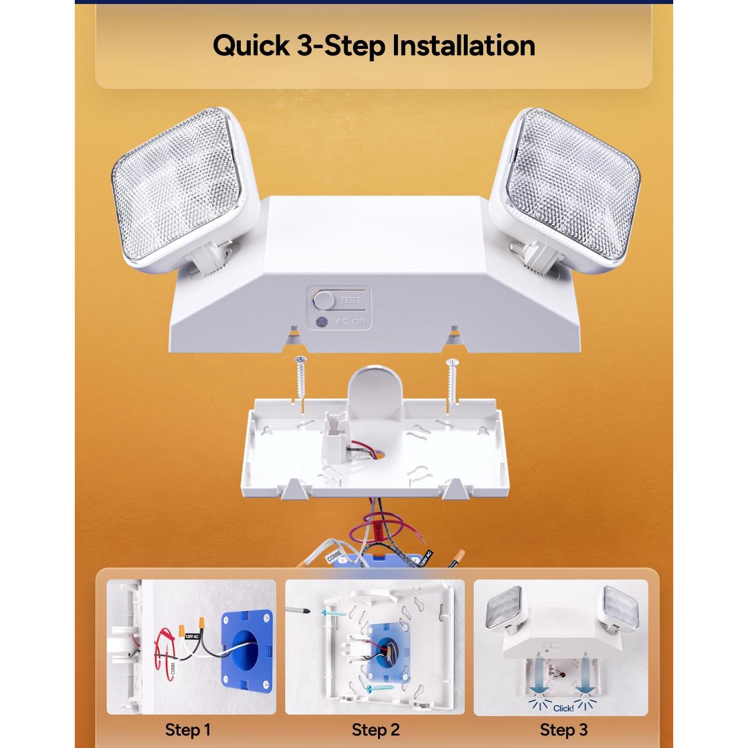 Luces de Emergencia LED Sunco 6 Paquete 90 Minutos 120-277V