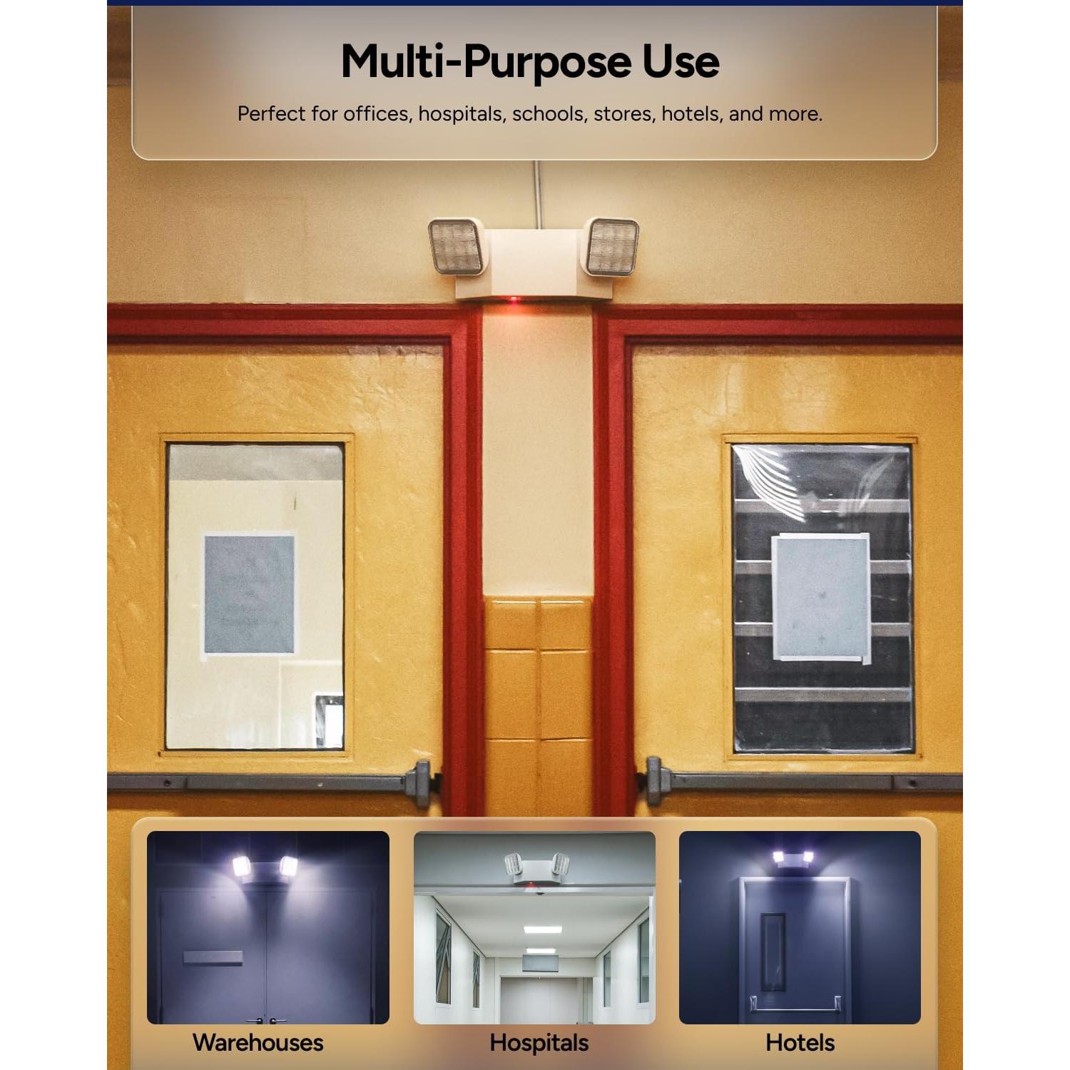 Luces de Emergencia LED Sunco 6 Paquete 90 Minutos 120-277V