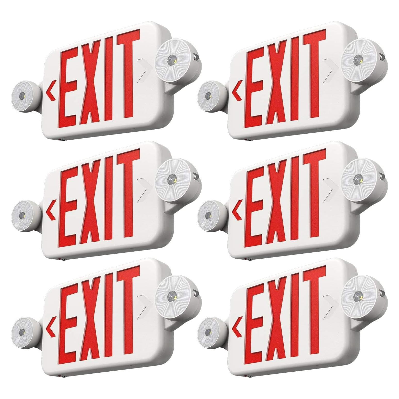 Señal de Salida Doble Cara FREELICHT con Luz de Emergencia