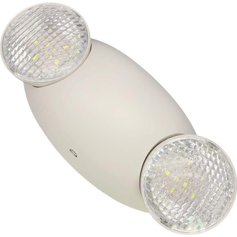 Luz de Emergencia LED Amazon Basics, Paquete de 6, Doble Cabeza