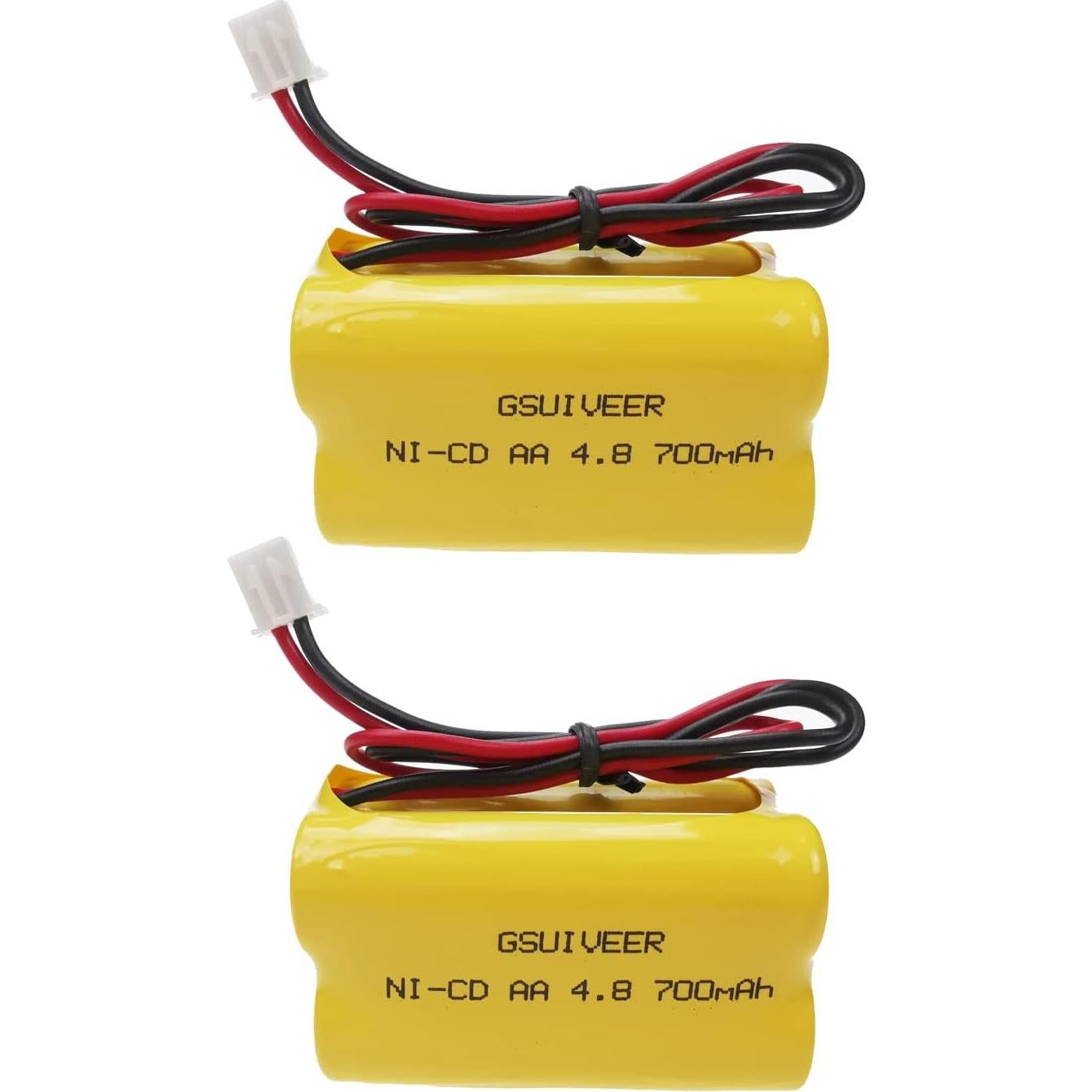 Batería Recargable Ni-Cd 4.8V 700mAh GSUIVEER para Luz de Emergencia (2 Piezas)