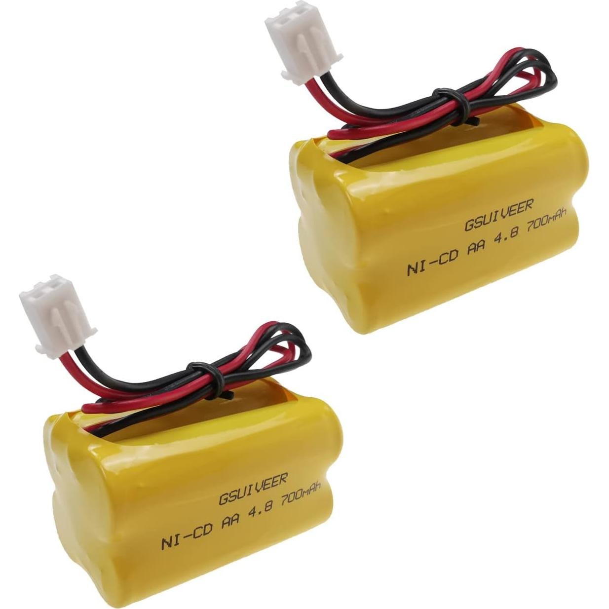 Batería Recargable Ni-Cd 4.8V 700mAh GSUIVEER para Luz de Emergencia (2 Piezas)