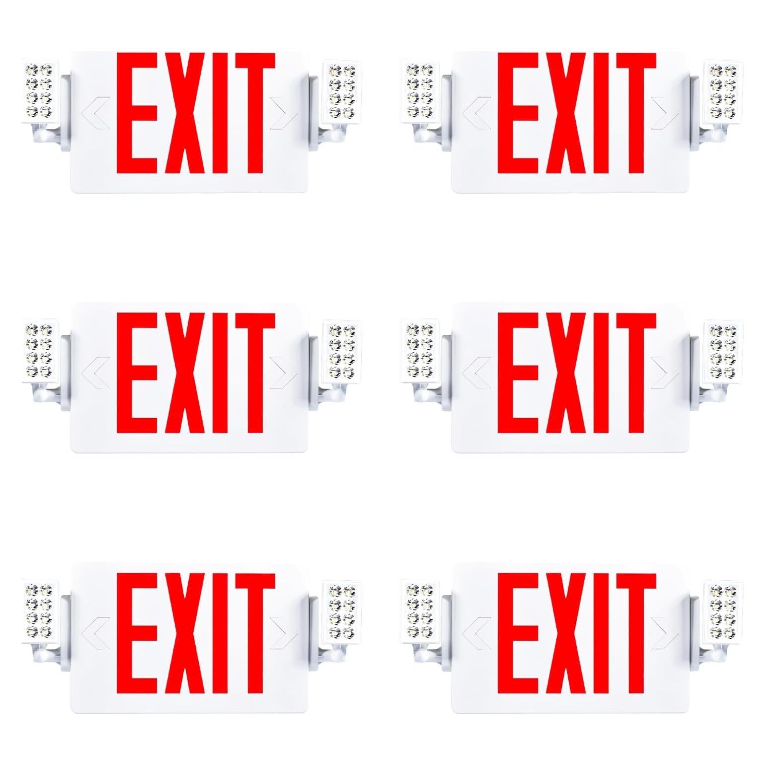 Señal de Salida de Emergencia LED Sunco 6 Paquete con Batería