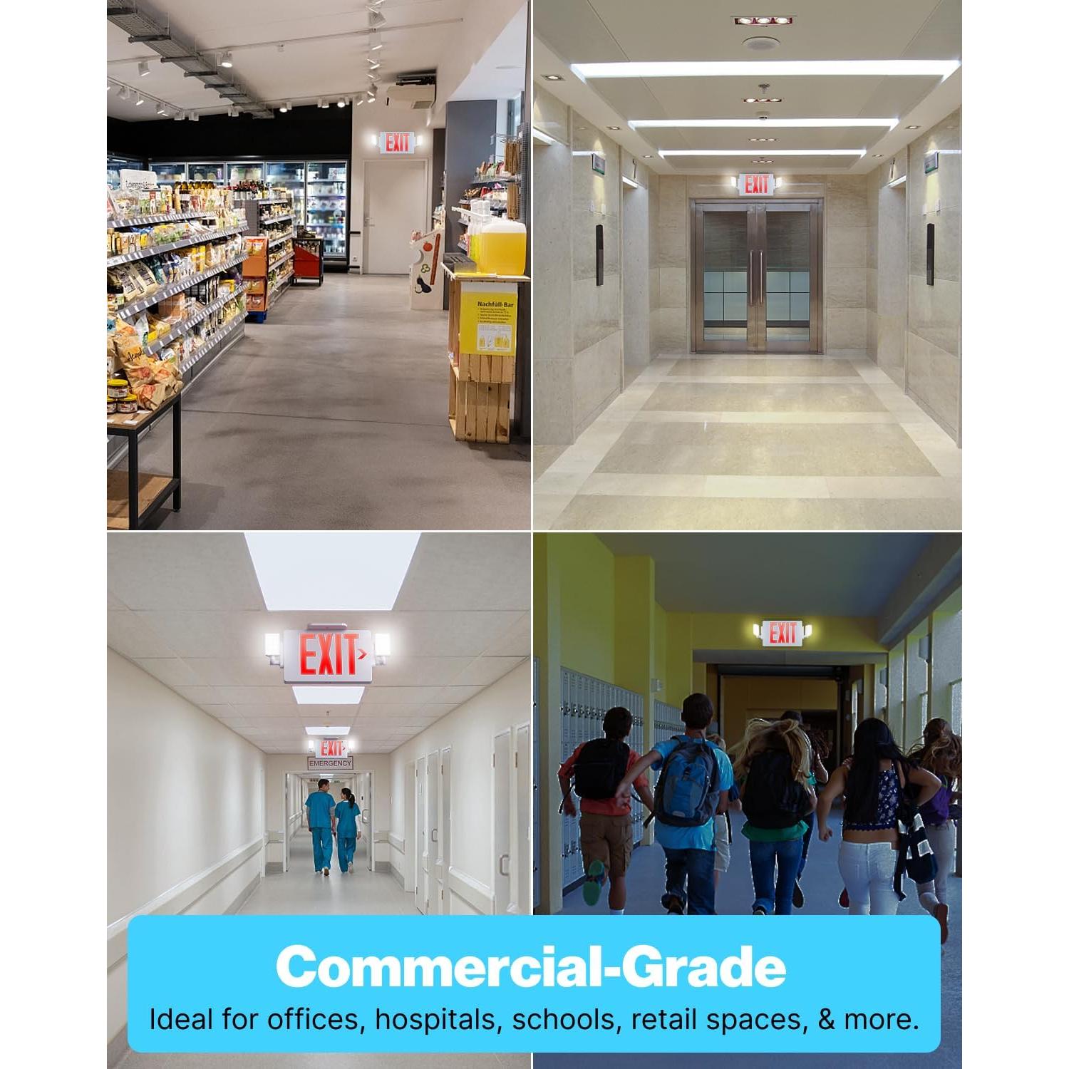 Señal de Salida de Emergencia LED Sunco 6 Paquete con Batería