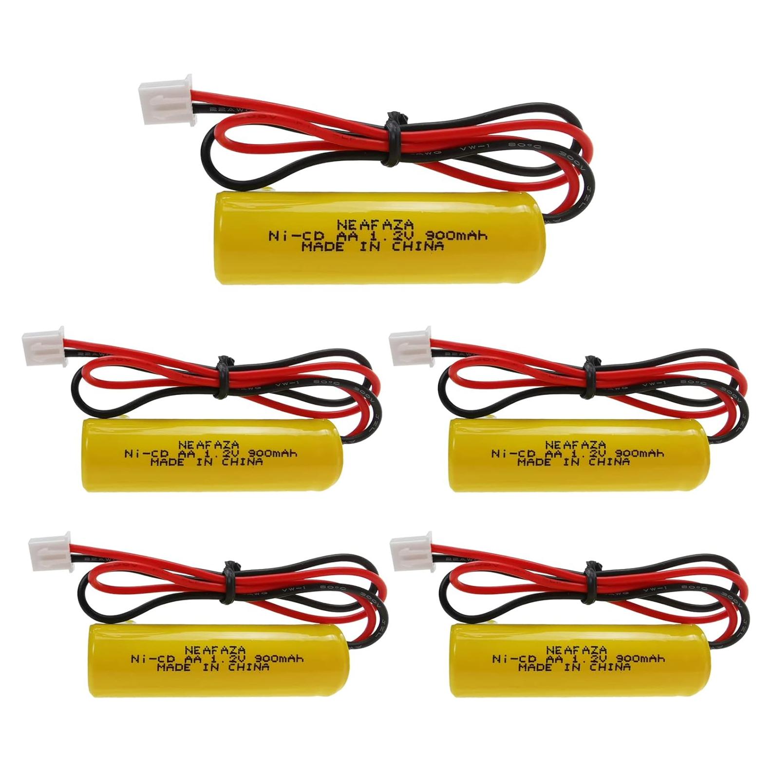 Paquete de 5 Baterías Ni-CD 1.2V 900mAh para Luz de Emergencia