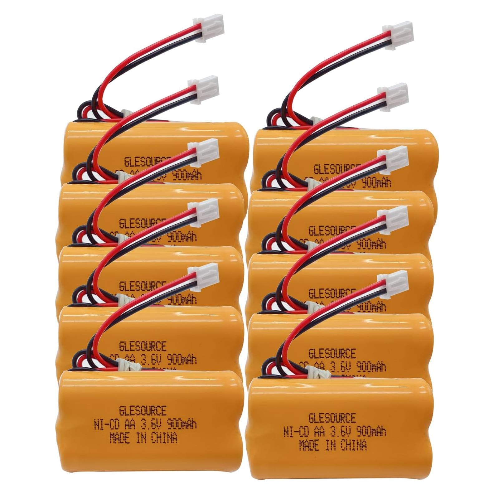 Batería de Reemplazo Ni-Cd 3.6V 900mAh GLESOURCE 10PCS
