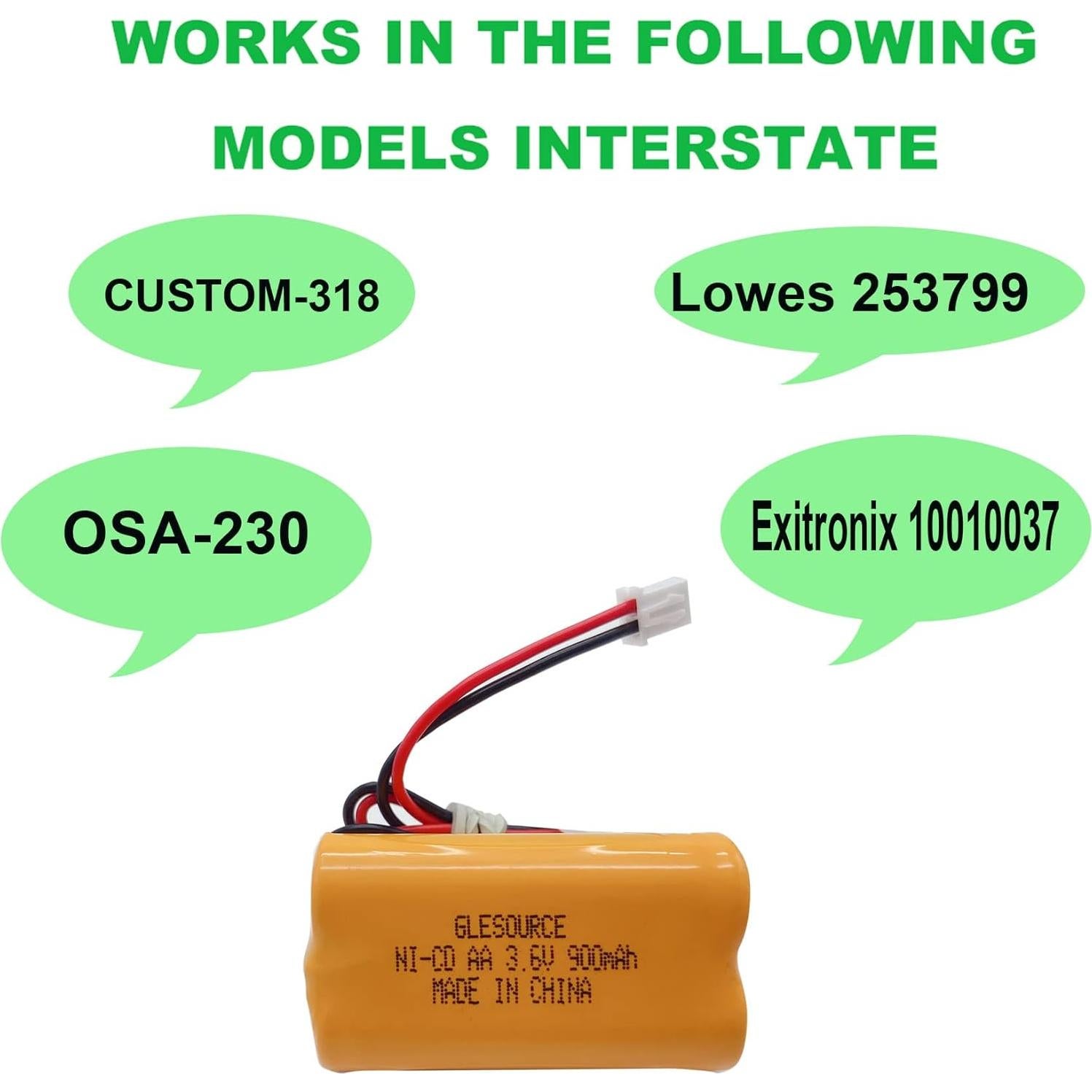 Batería de Reemplazo Ni-Cd 3.6V 900mAh GLESOURCE 10PCS