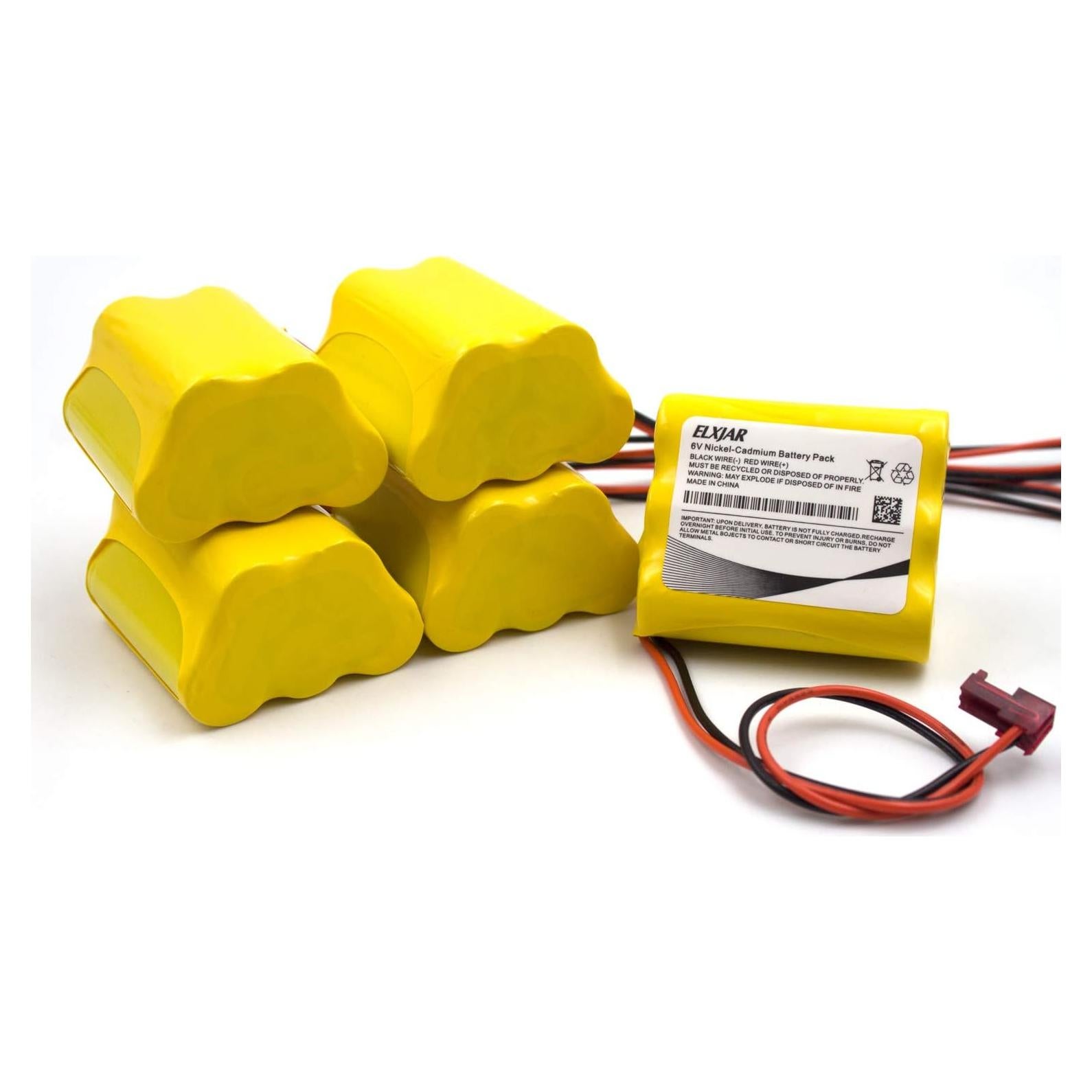 Paquete de 5 Baterías Ni-Cd 6V AA 600mAh elxjar para Emergencia