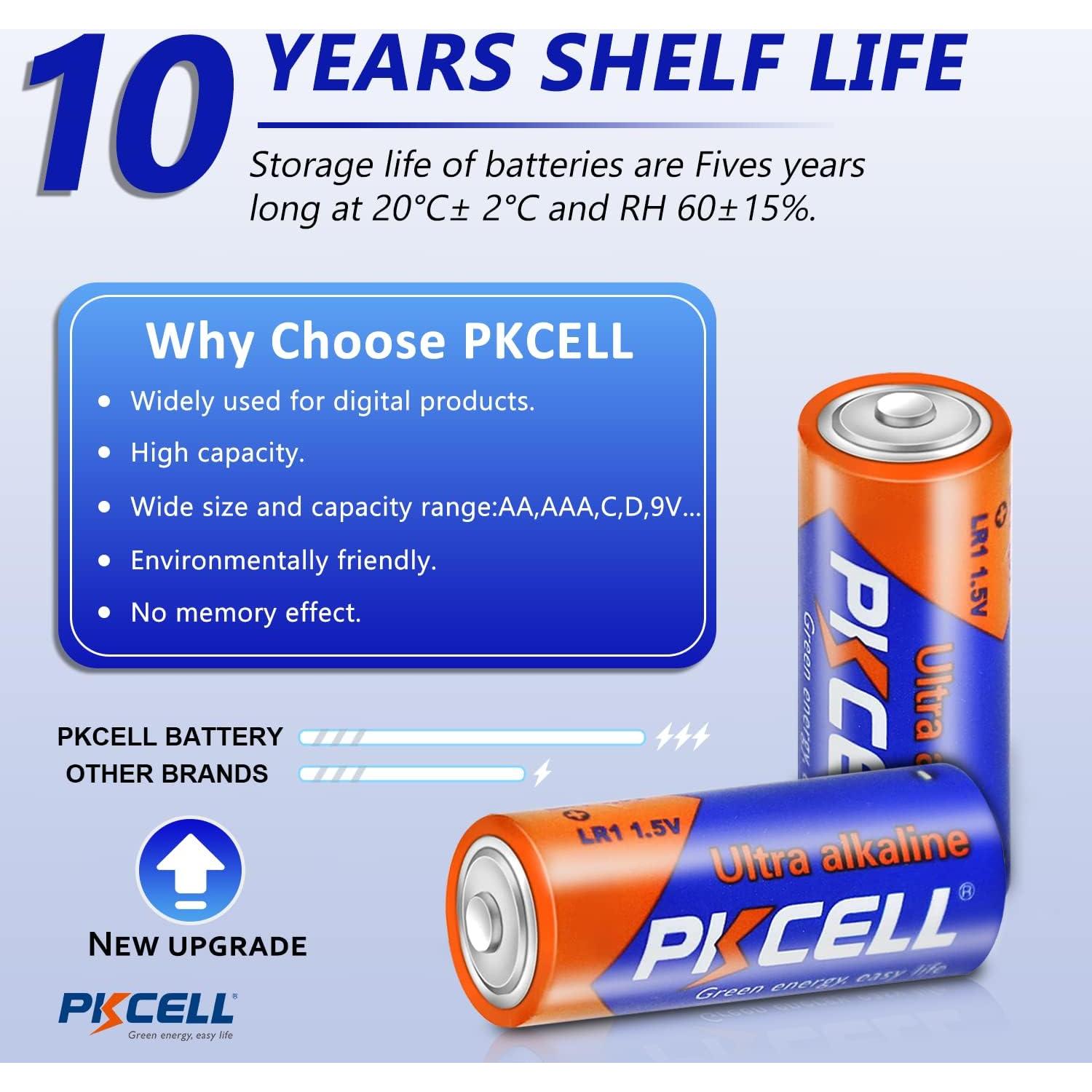 Baterías Alcalinas PKCELL N 1.5V Paquete de 10 Ultra Duraderas