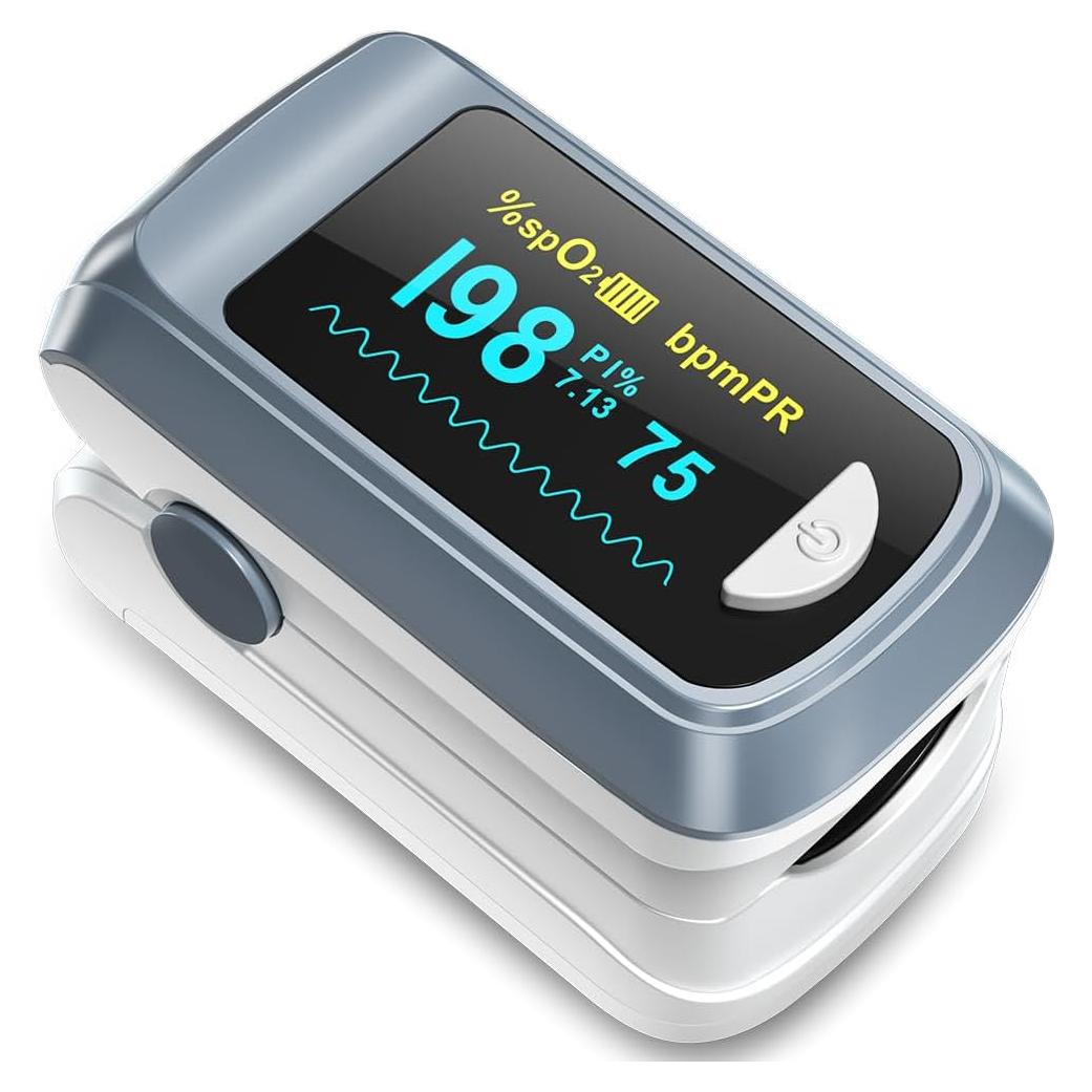 Oxímetro de Pulso HealthTree JKS50B con Pantalla OLED y 2 Pilas AAA