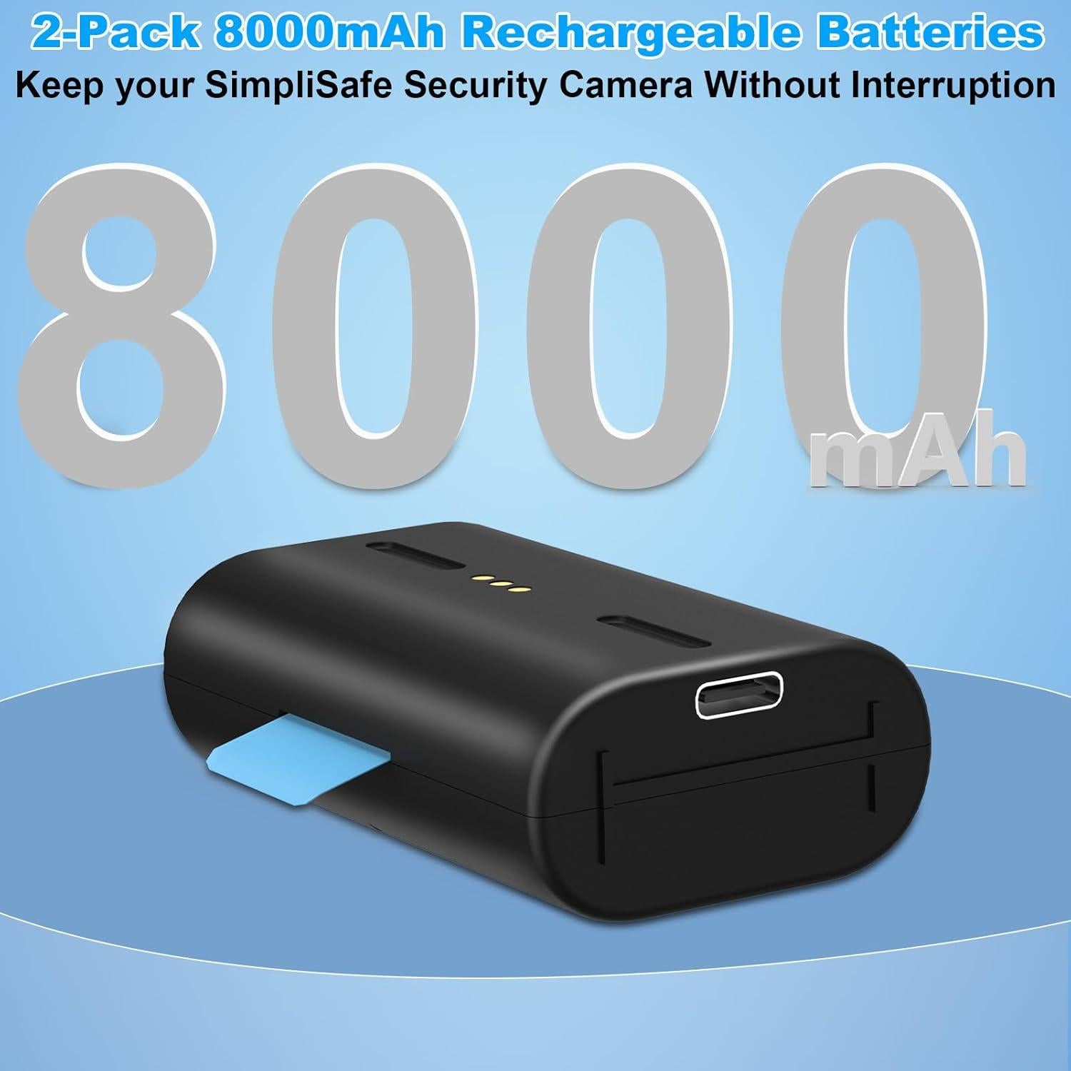 Batería Recargable SimpliSafe 8000mAh - Paquete de 2