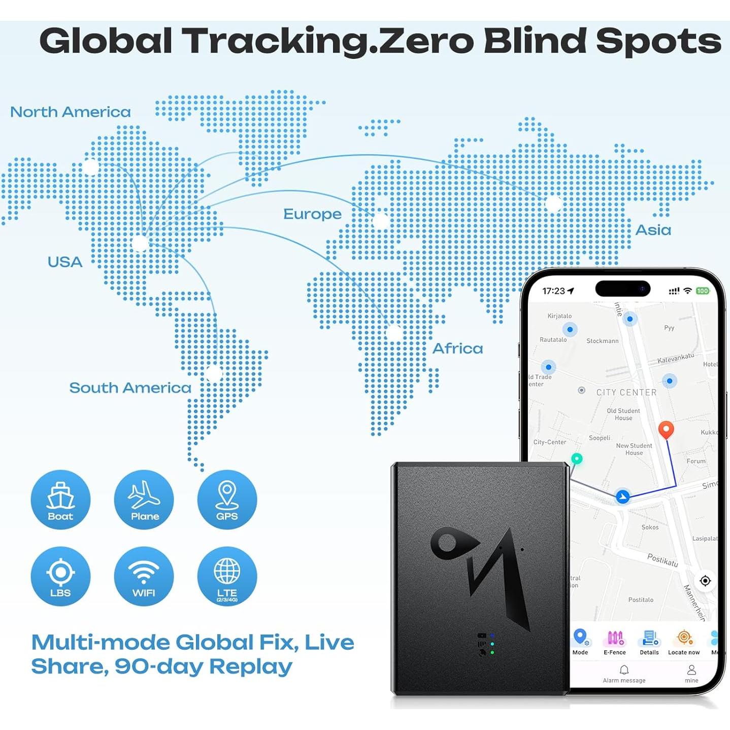 Rastreador GPS CXK GT11 para Vehículos 4G LTE Batería 10000mAh