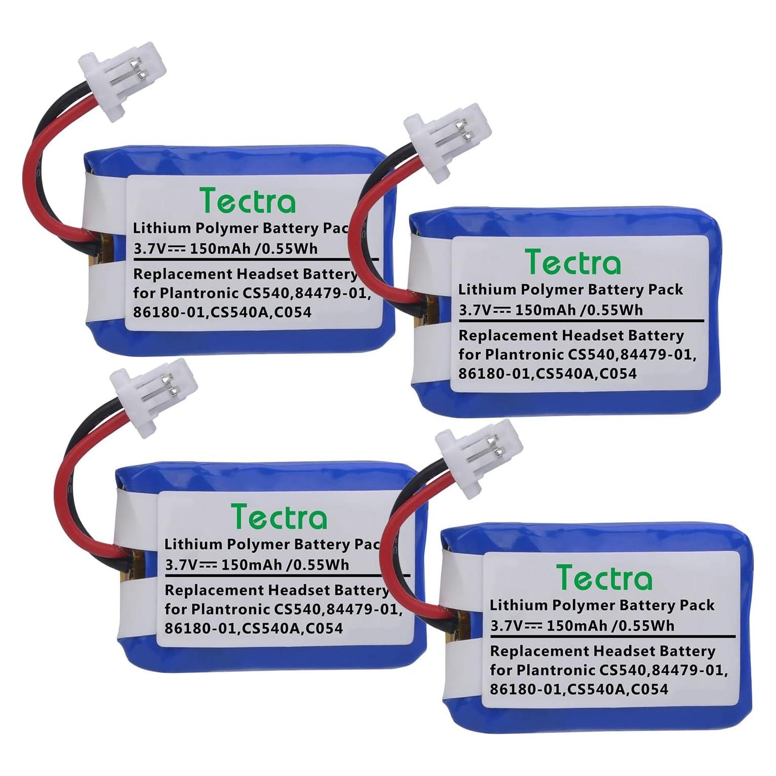 Batería Recargable Tectra CS540 para Auriculares Plantronics - 4 Unidades