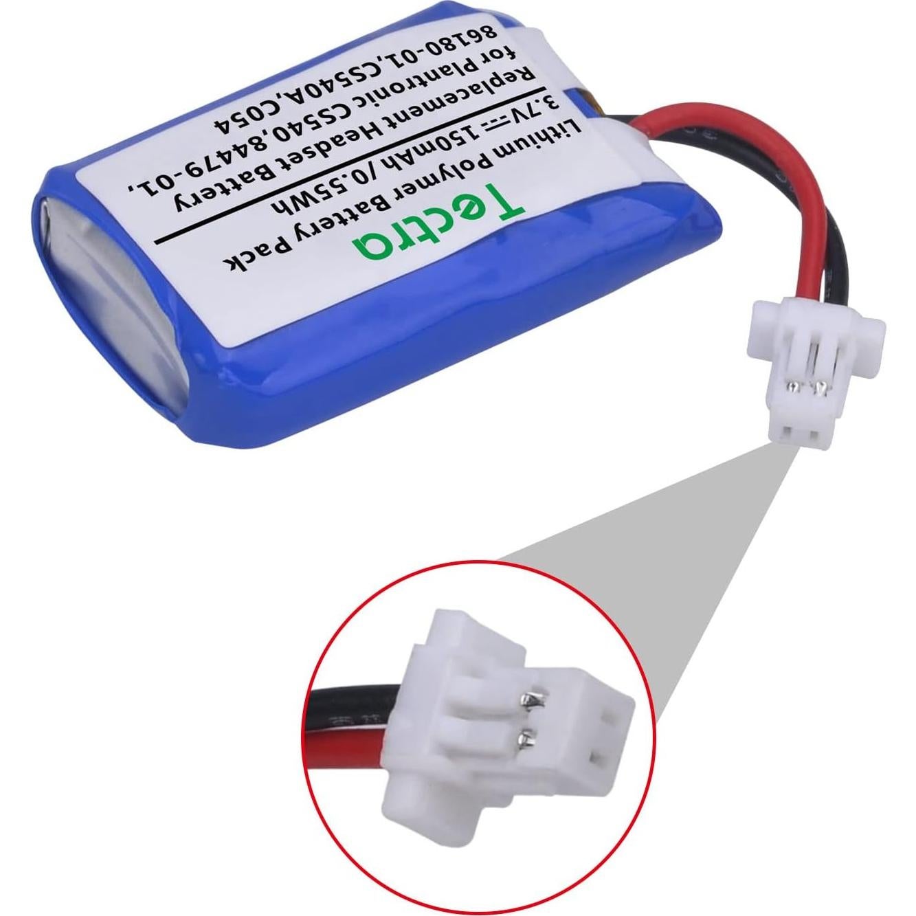 Batería Recargable Tectra CS540 para Auriculares Plantronics - 4 Unidades