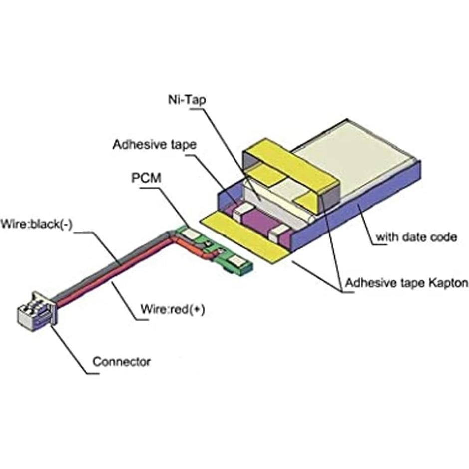 Batería de polímero de litio 3.7V 472228 220mAh para reloj inteligente