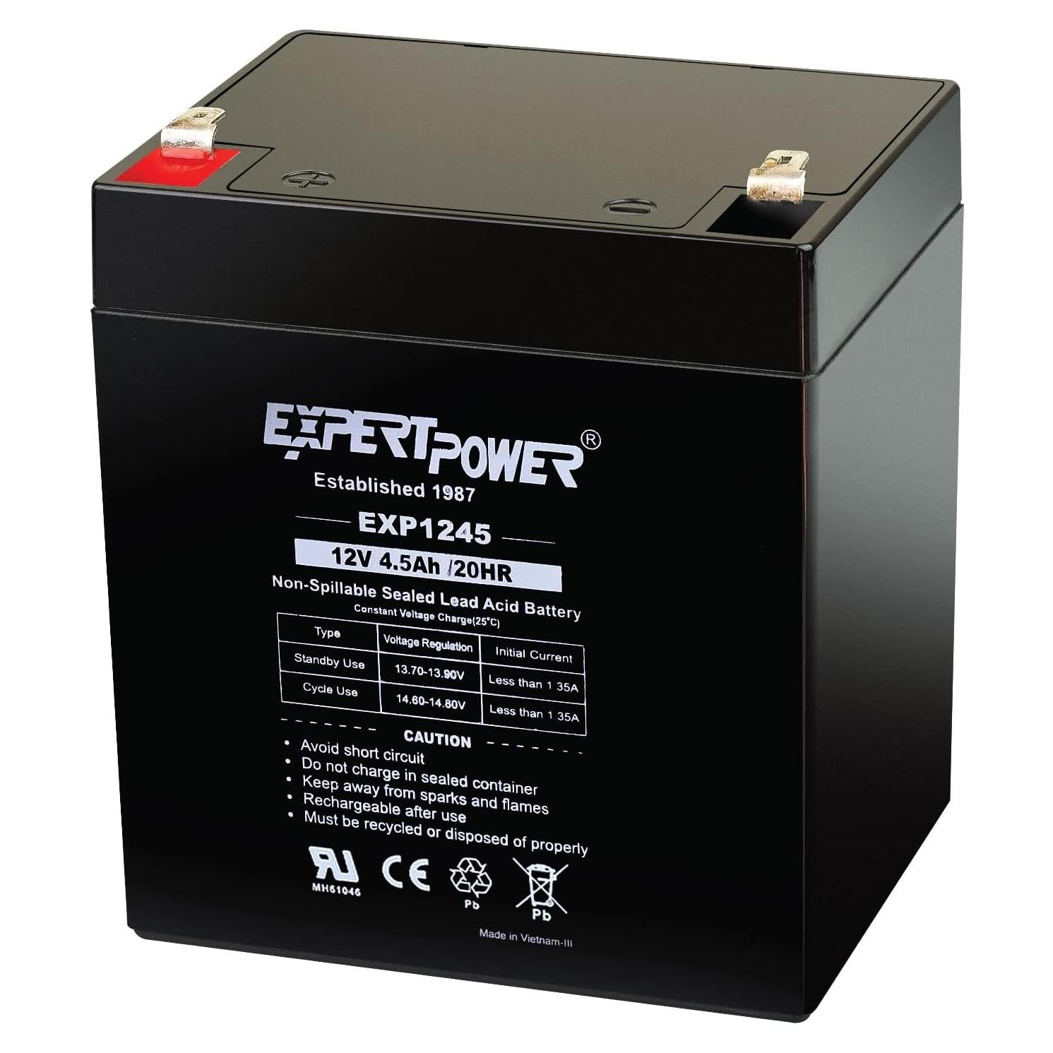 Batería Recargable ExpertPower EXP1245 12V 4.5A para Seguridad