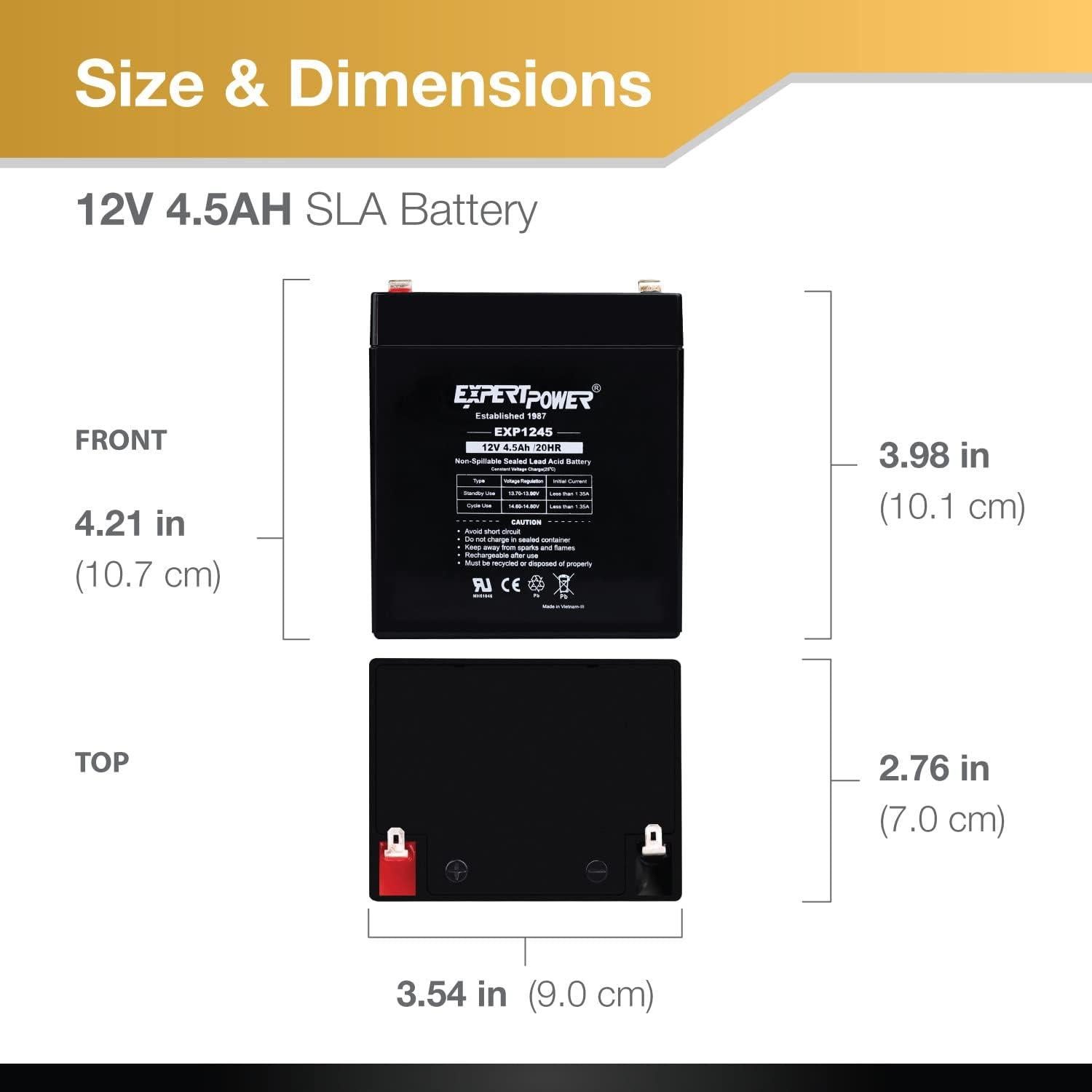 Batería Recargable ExpertPower EXP1245 12V 4.5A para Seguridad