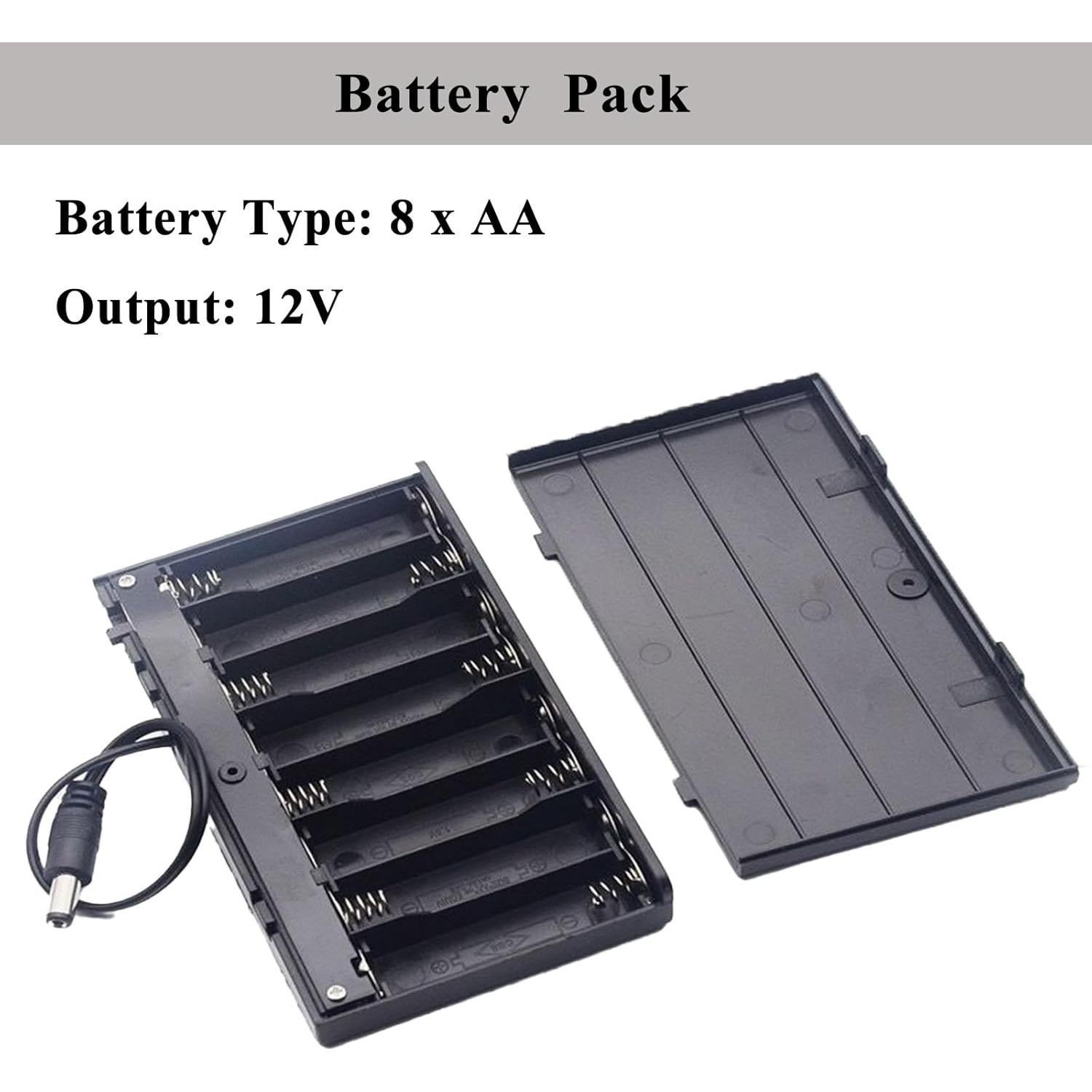 Paquete de Batería LED Neón 12V 2 Piezas con Soporte 8-AA