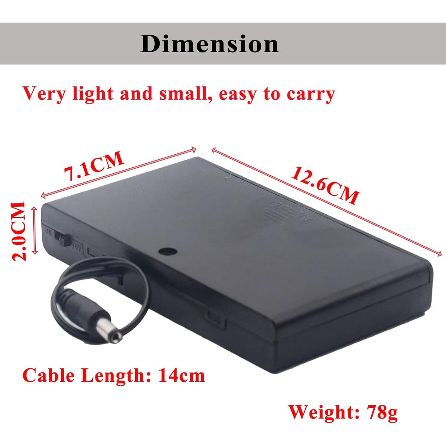 Paquete de Batería LED Neón 12V 2 Piezas con Soporte 8-AA
