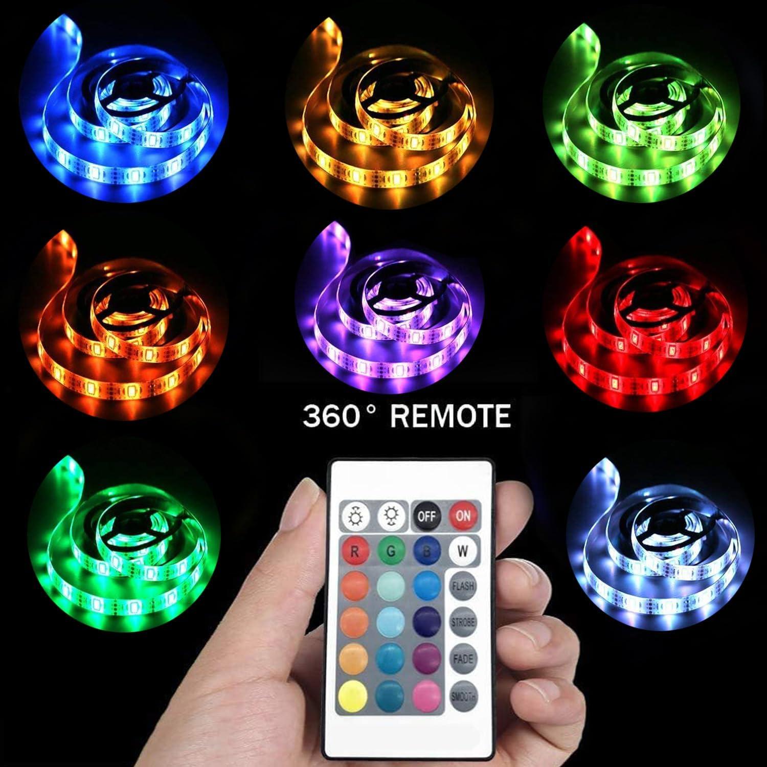 Luces de tira LED a pilas Baoyuteda 2x2m RGB con control remoto