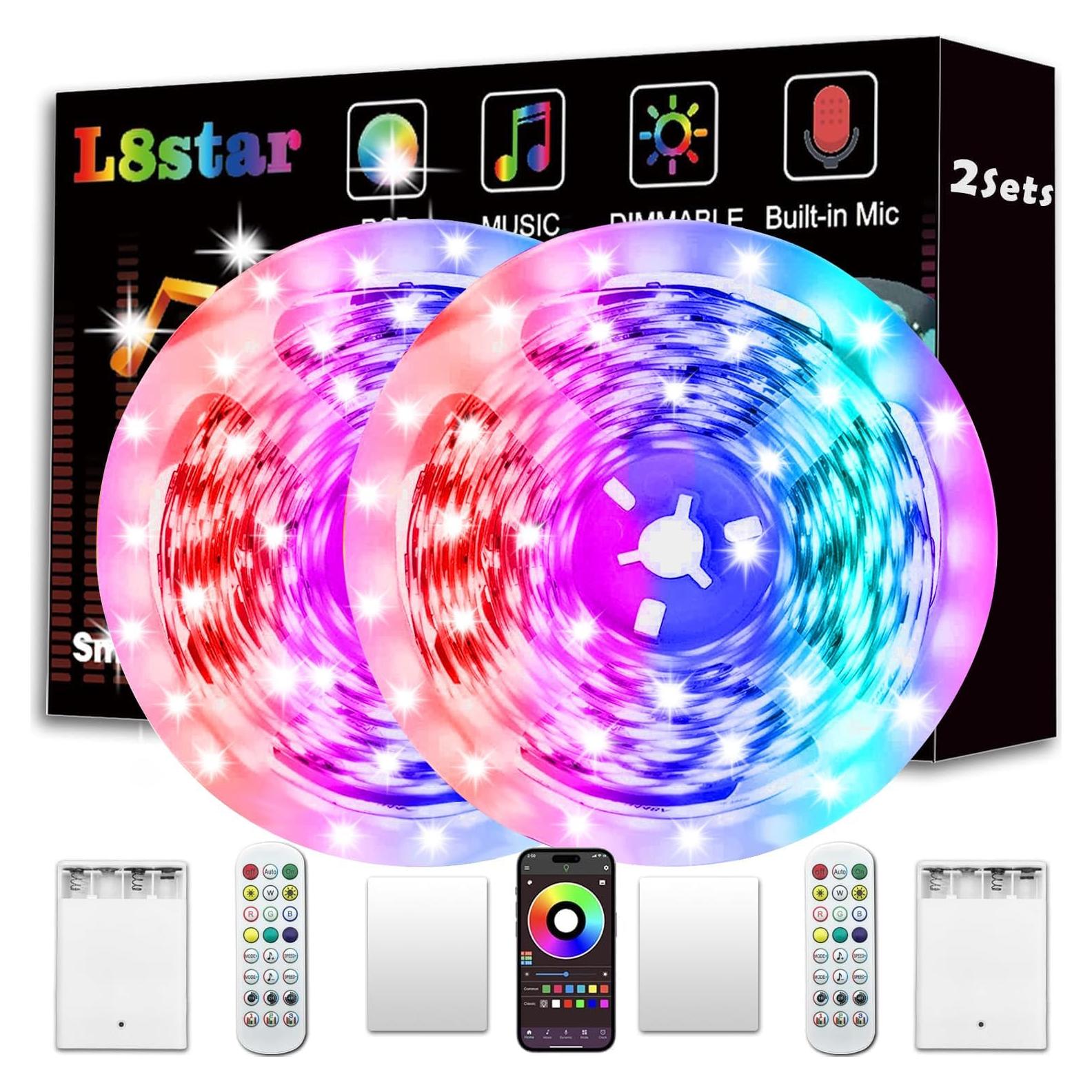 Luces de tira LED a pilas TANGYOUNG 8m RGB con control remoto