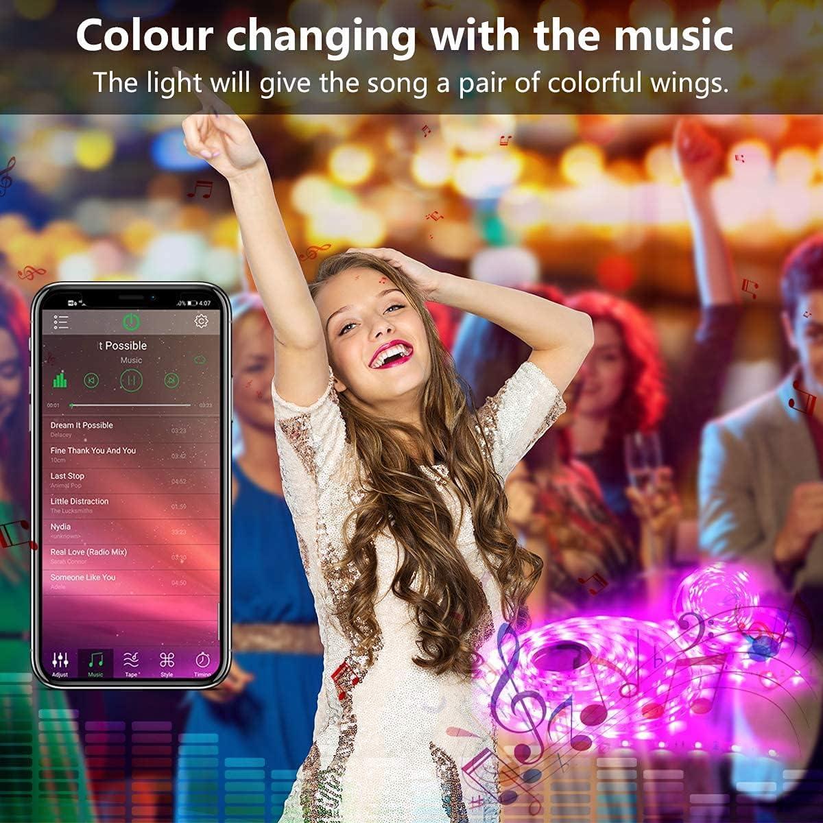 Luces de tira LED a pilas TANGYOUNG 8m RGB con control remoto