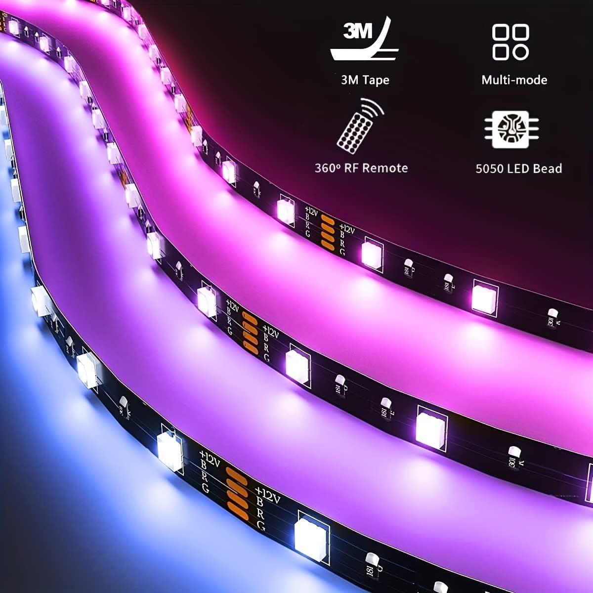 Luces de tira LED a pilas RGB 20" 4 paquetes APP control remoto