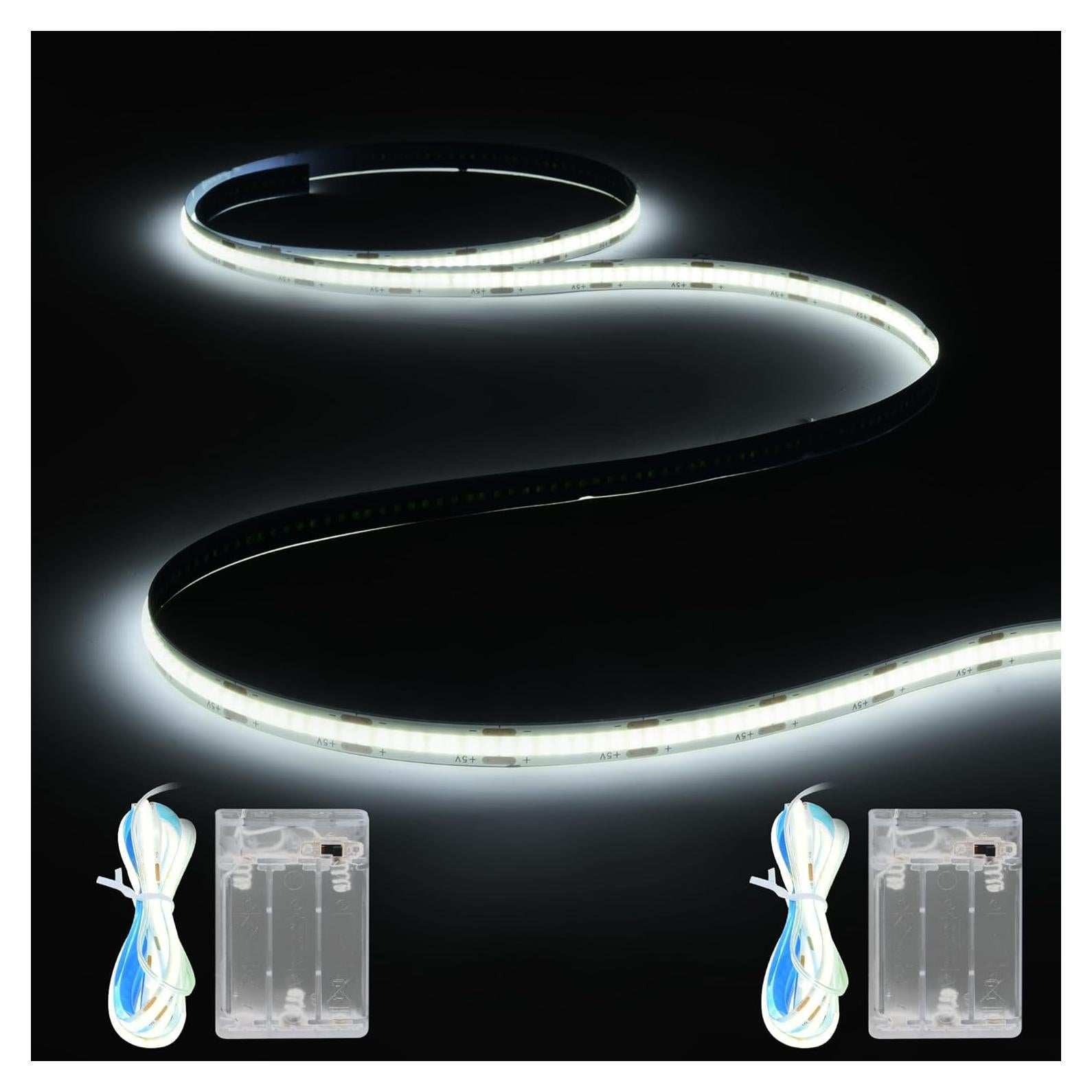 Tira LED a pilas XINGZHI 1.0m 2 paquetes Luz blanca fría