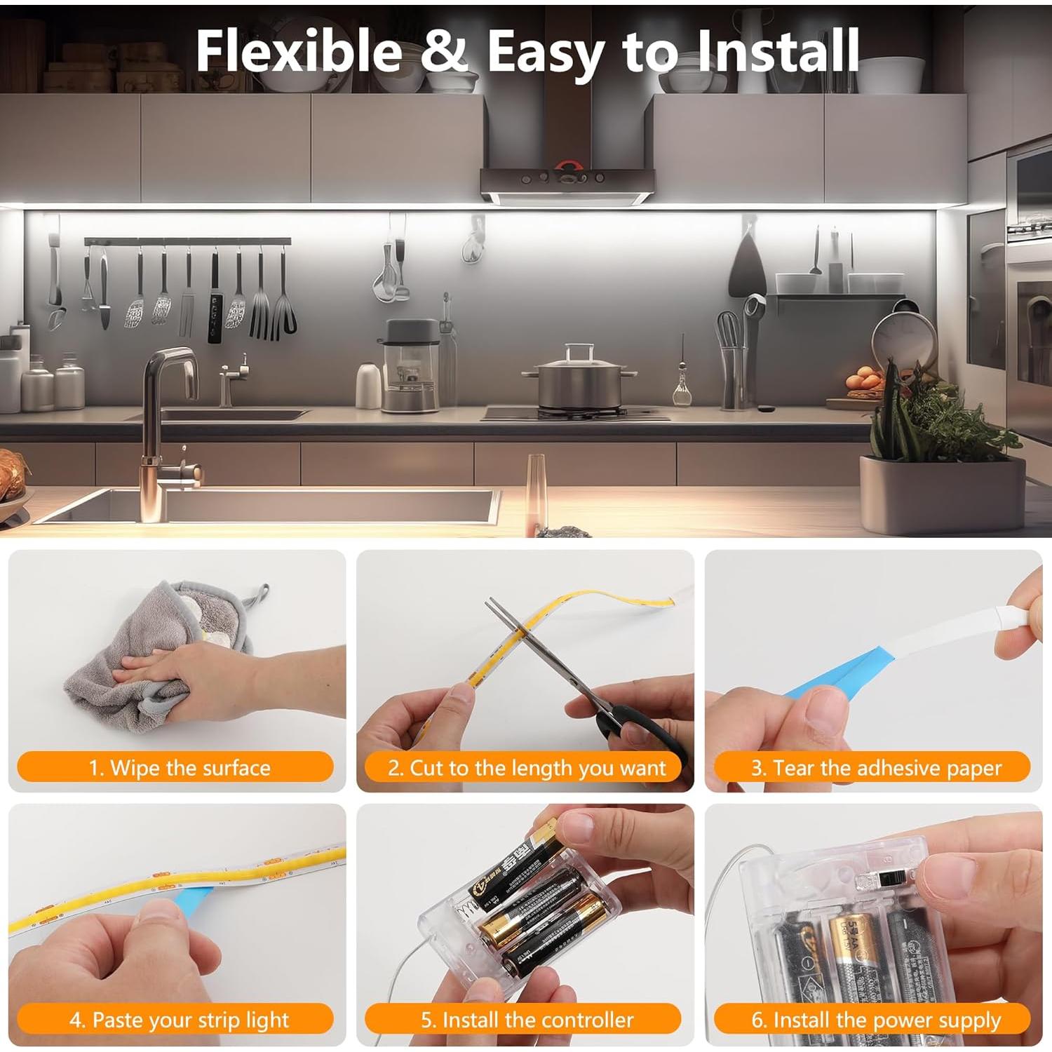 Tira LED a pilas XINGZHI 1.0m 2 paquetes Luz blanca fría