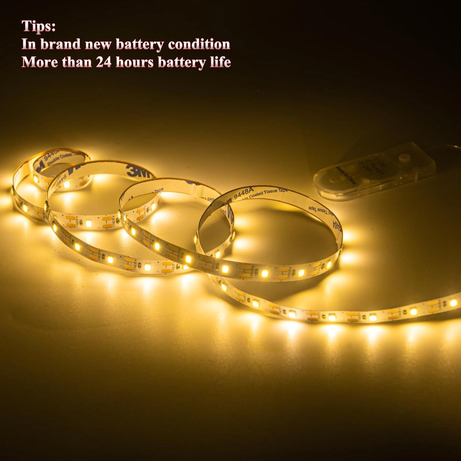 Paquete de 2 tiras de luces LED Marreal 0.98m 60 LEDs blancas