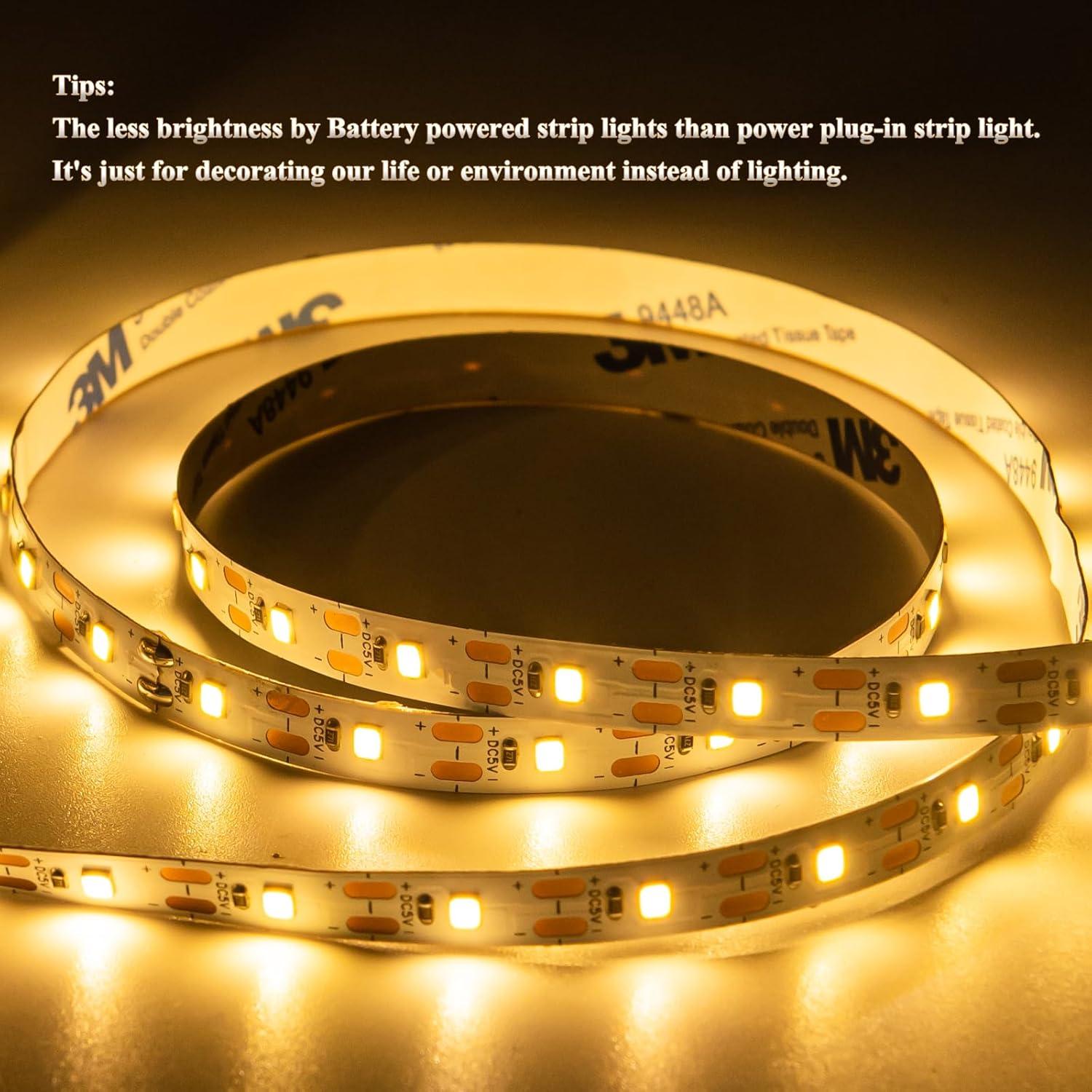 Paquete de 2 tiras de luces LED Marreal 0.98m 60 LEDs blancas