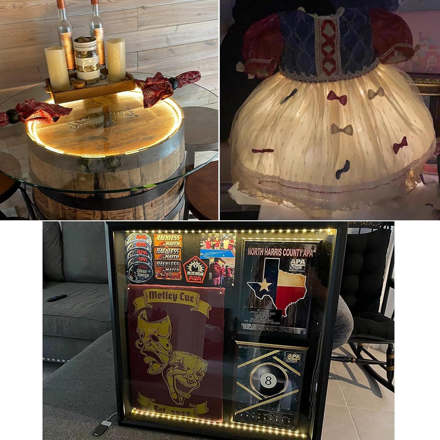 Paquete de 2 tiras de luces LED Marreal 0.98m 60 LEDs blancas