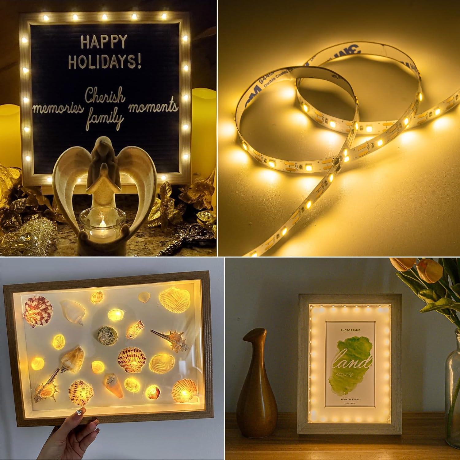 Paquete de 2 tiras de luces LED Marreal 0.98m 60 LEDs blancas